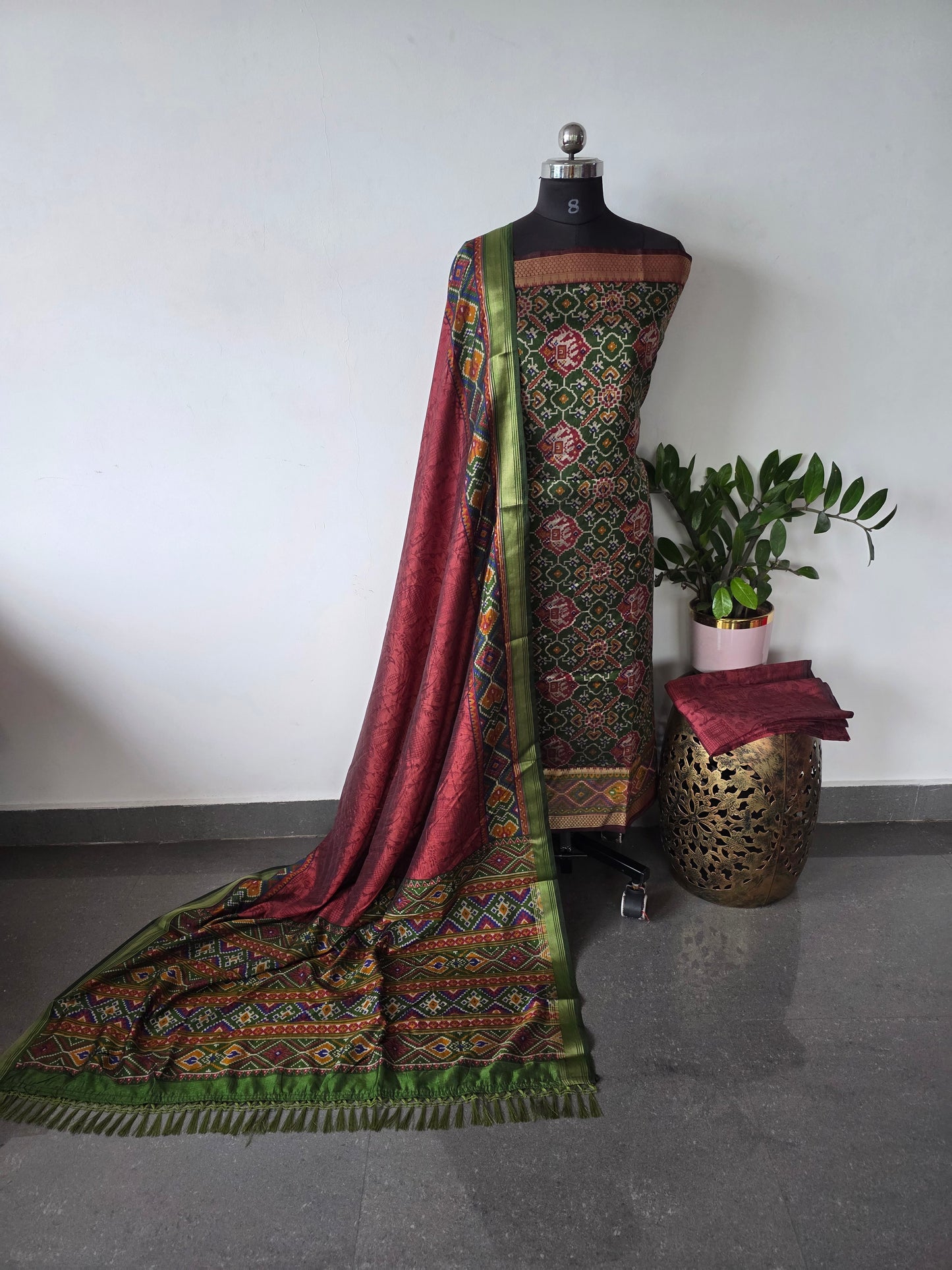 Premium semi Patola silk set - PK72