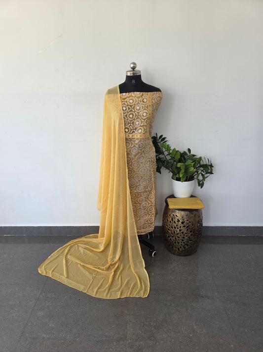 Pure kota set with chiffon shawl - KC4