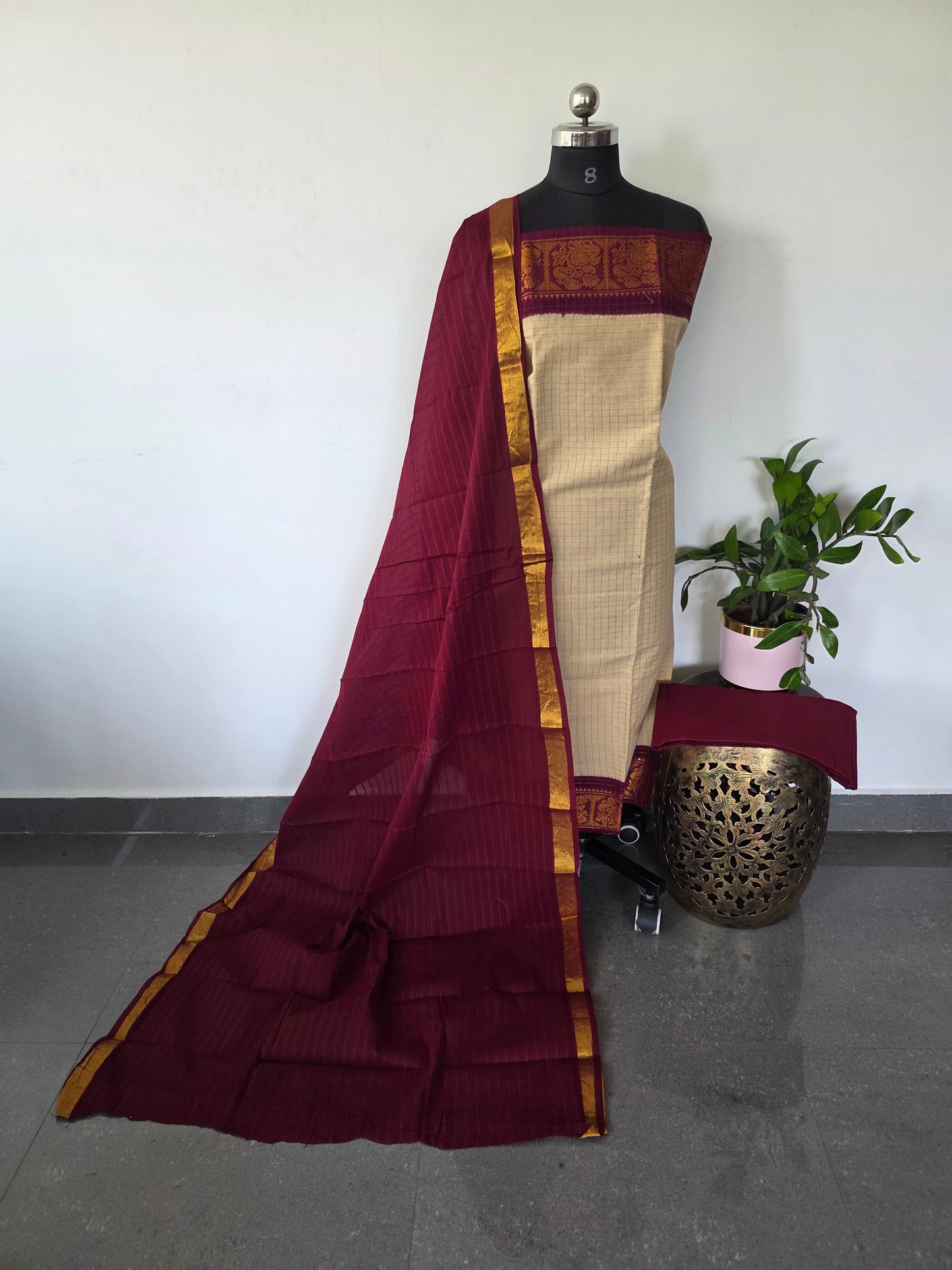 Madurai sungudi zari kattam salwar set -MS69