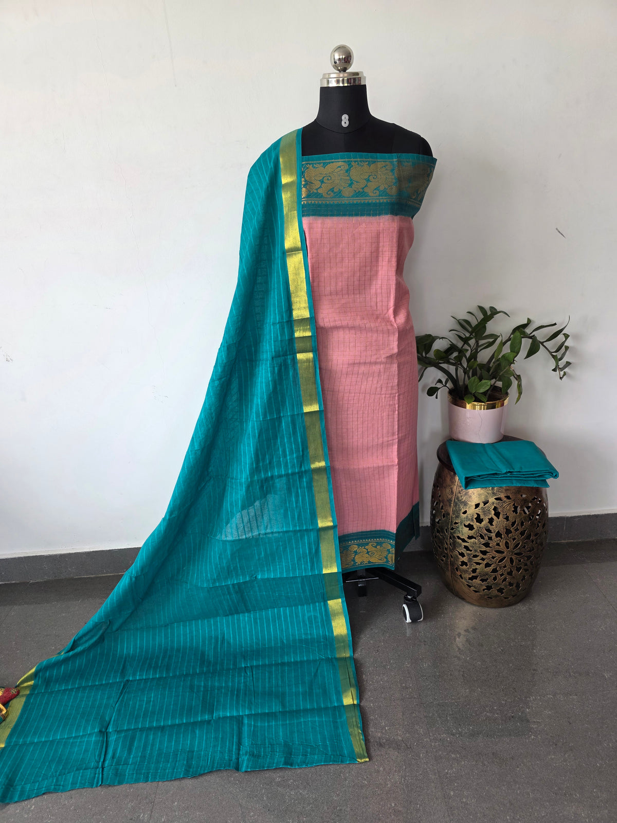 Madurai sungudi zari kattam salwar set -MS140