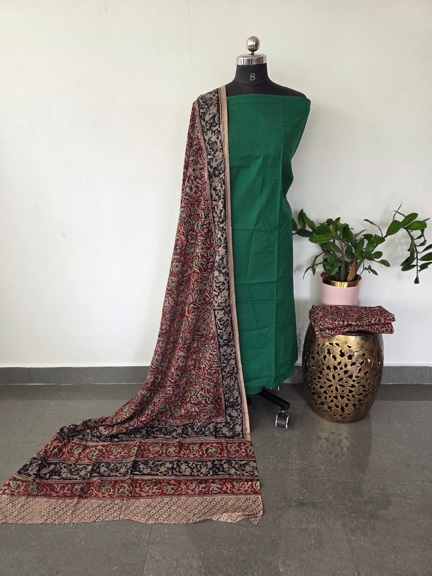 Handblock kalamkari cotton set - AK431