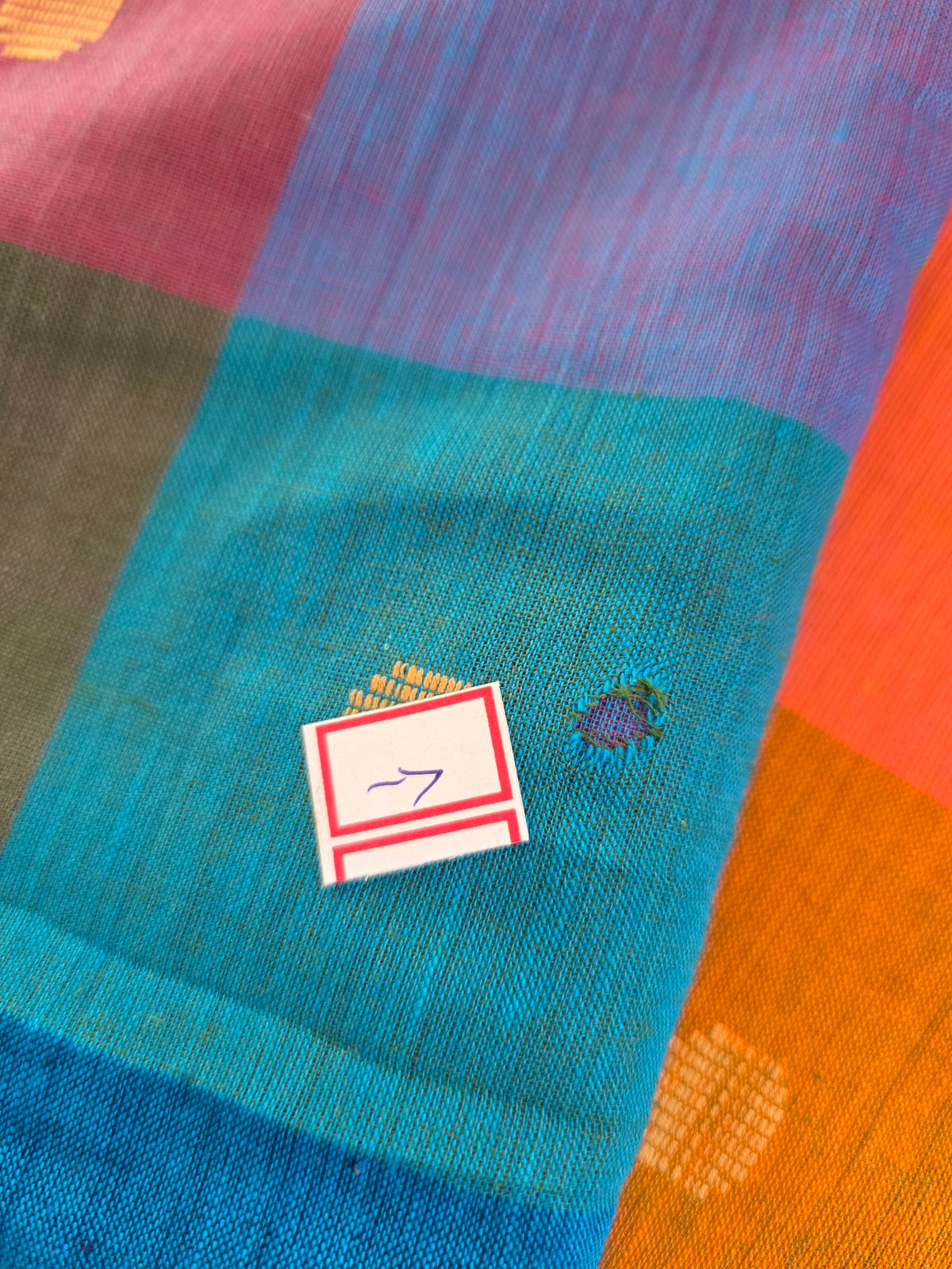 Weaving imperfection Madras kattam prewashed duppatta -MD174