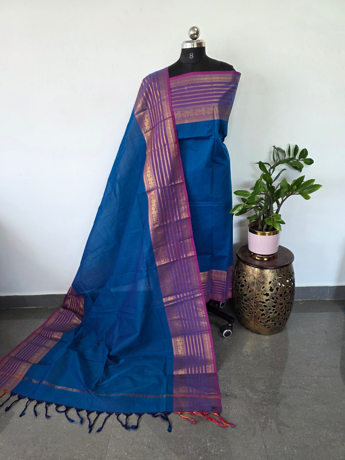 Premium chettinadu cotton salwar set (Black)- CK85