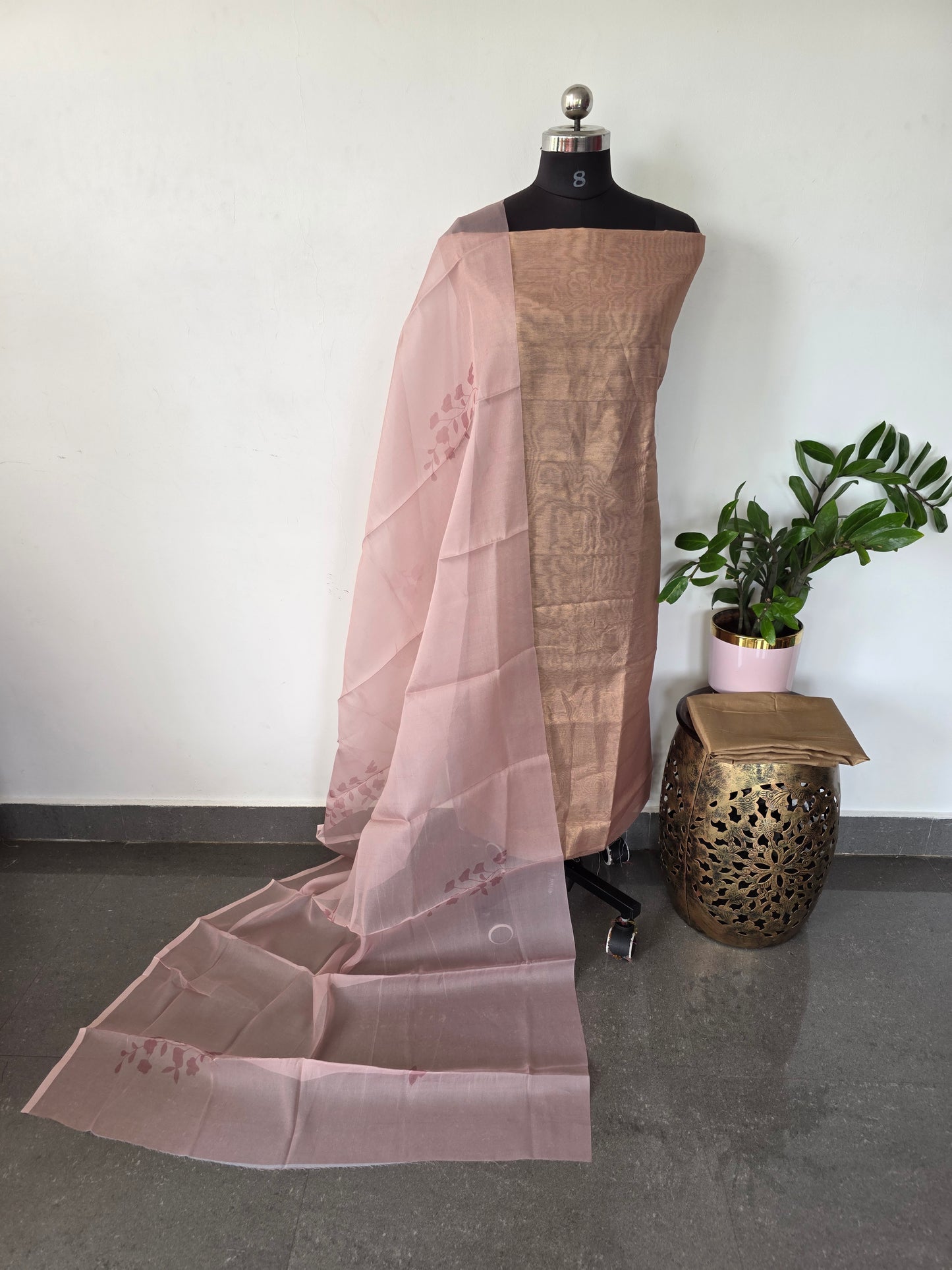 Fancy tussar silk set - CLA417