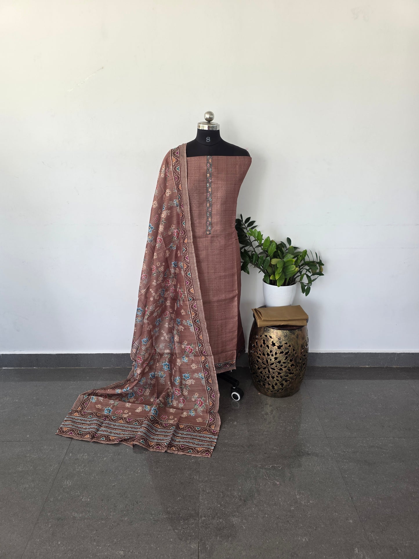 Premium digital Chanderi silk set - DS34