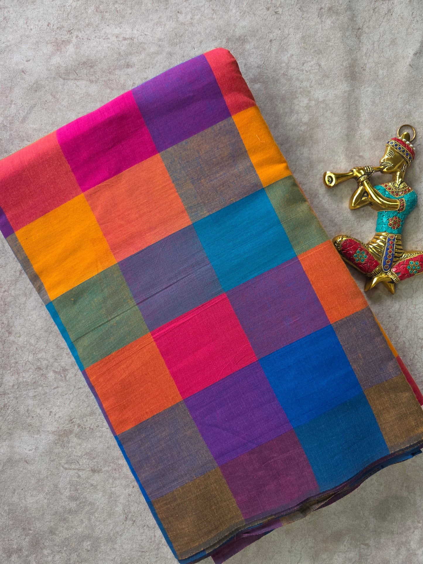 Madras kattam prewashed running material ( 0.5 mtrs ) (4 inches*4 inches) - MD70