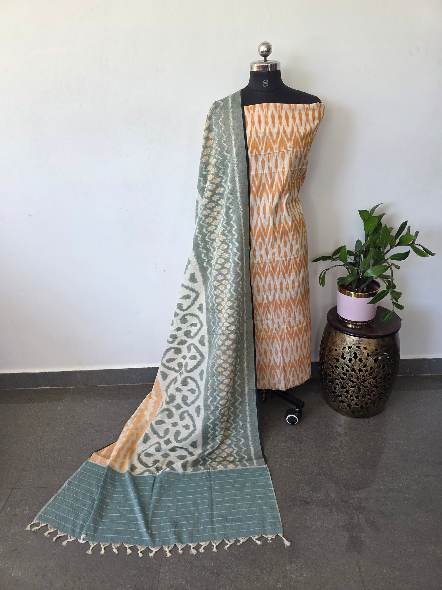 Handloom Mercerised ikkat cotton salwar set - KK145