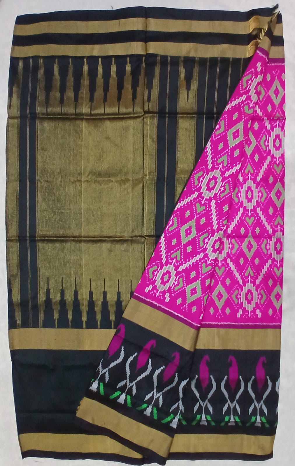 Handloom Mulbery ikkat border pattu saree- WW896