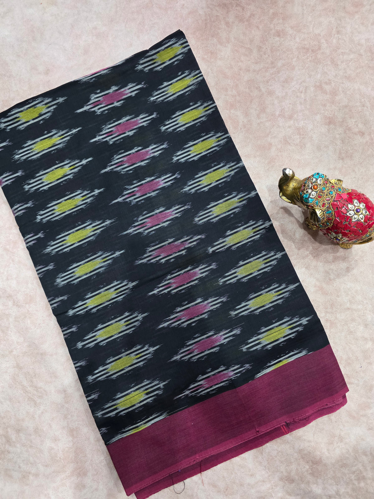 Mercerised warp ikkat saree - WW250