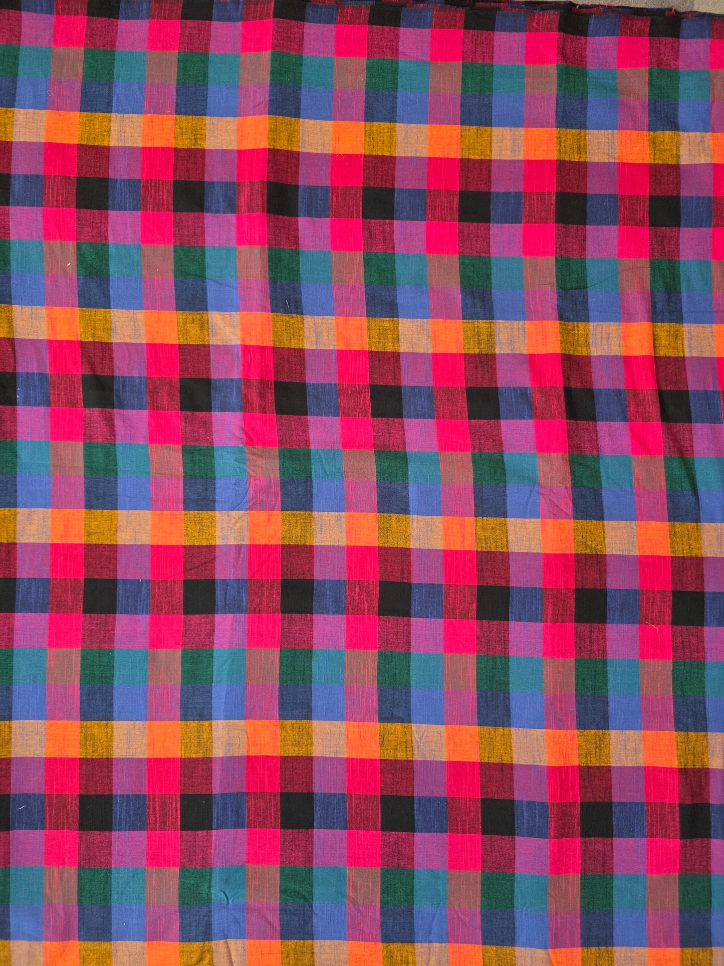 Madras kattam prewashed textured running material (1 mtr) - MD24 (2 inches*2 inches)