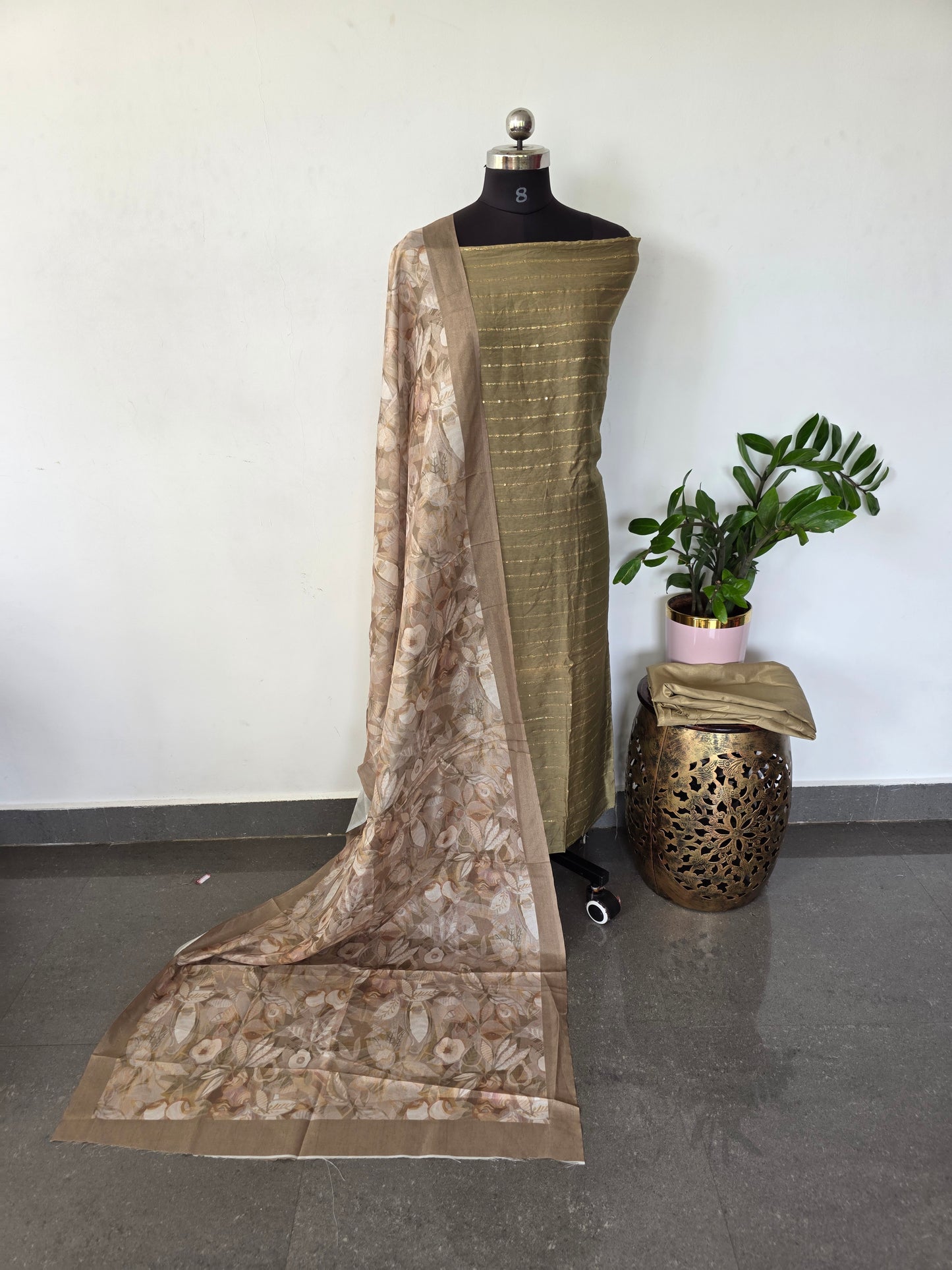 Fancy tussar silk set - CLA426
