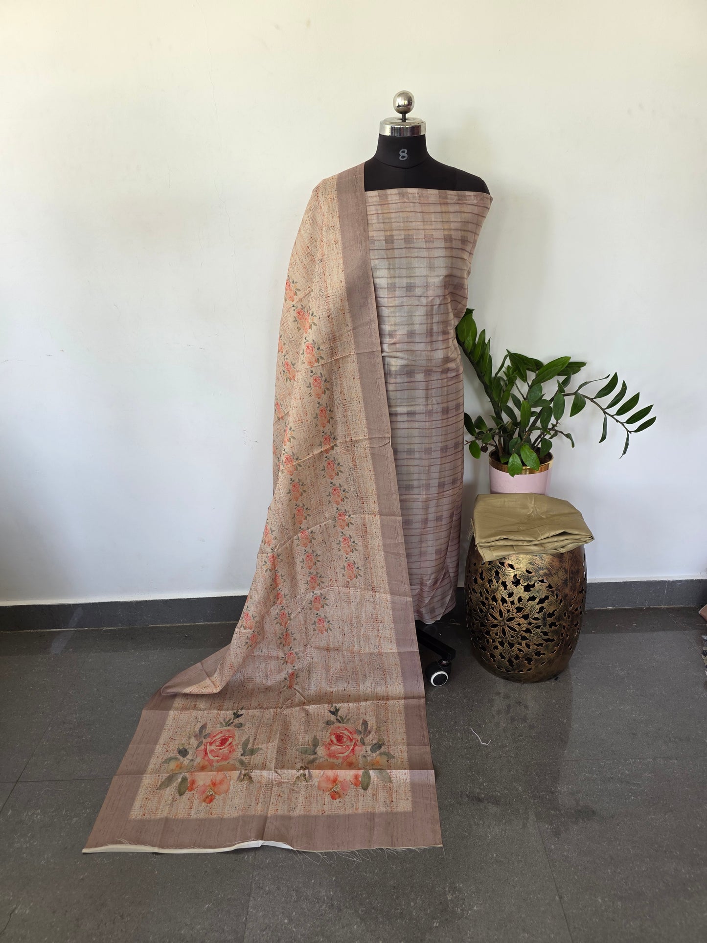Fancy tussar silk set - CLA91