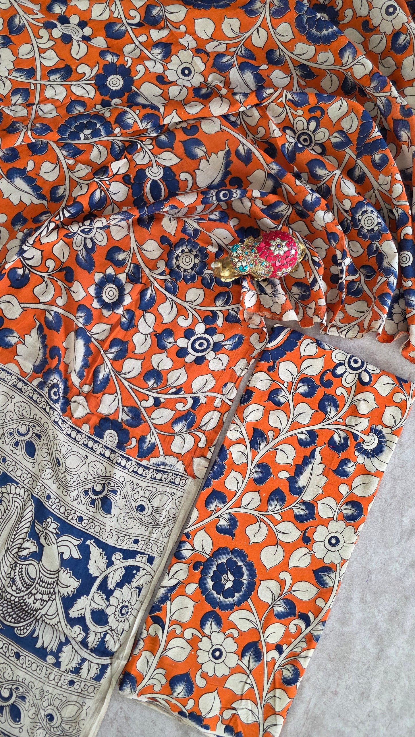 Authentic pure kalamkari cotton set ( 2 pc set )- AK258