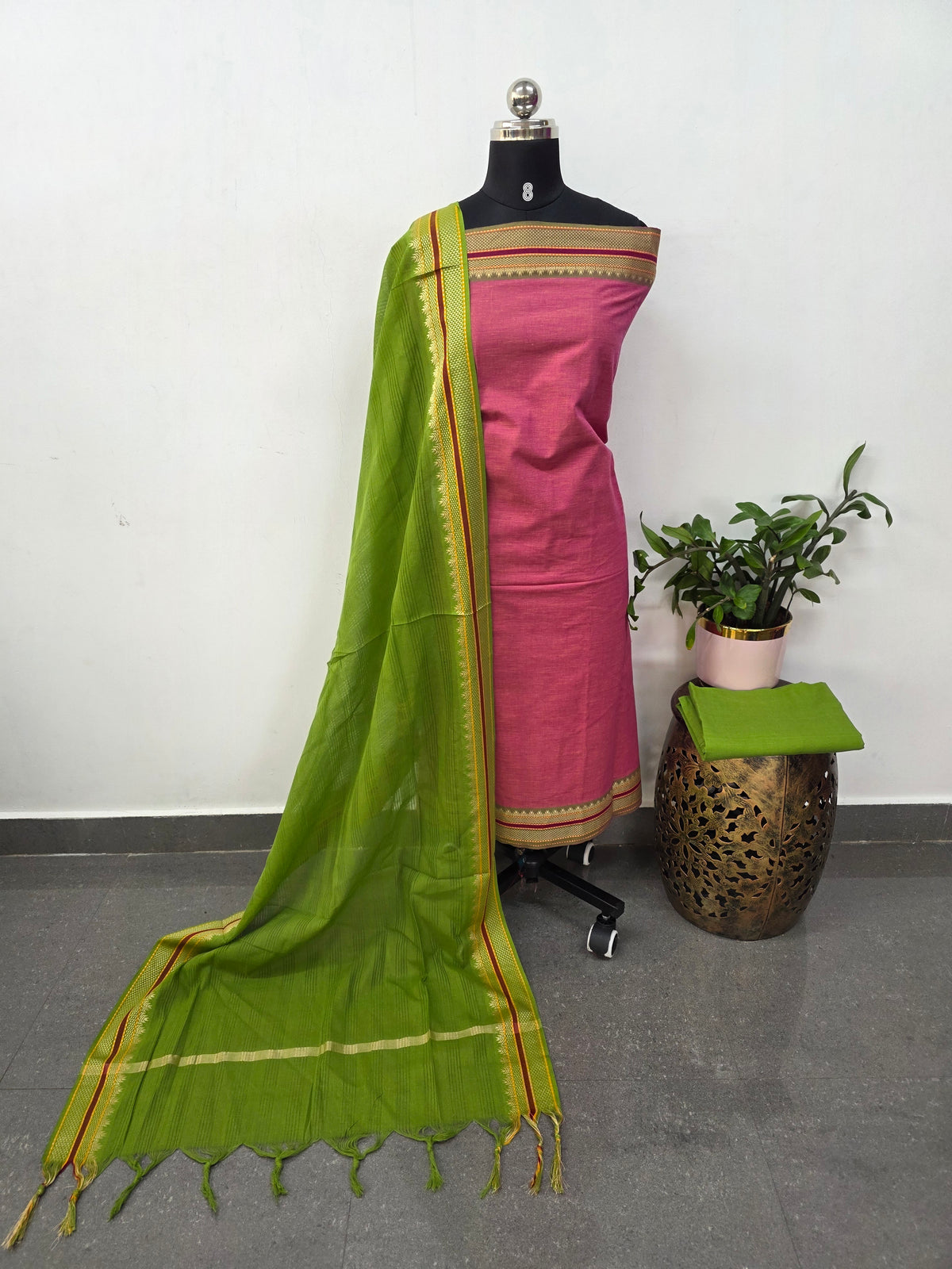 South cotton with mangalagiri border - HA104
