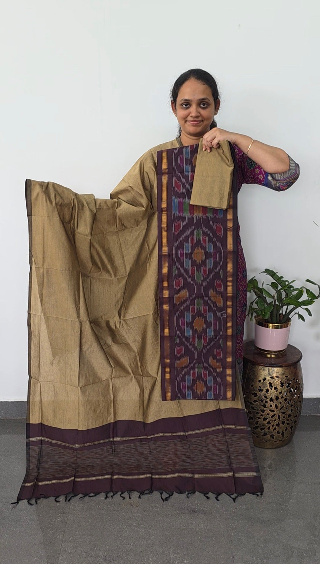 Pochampally sico set with ikkat damn - SD530