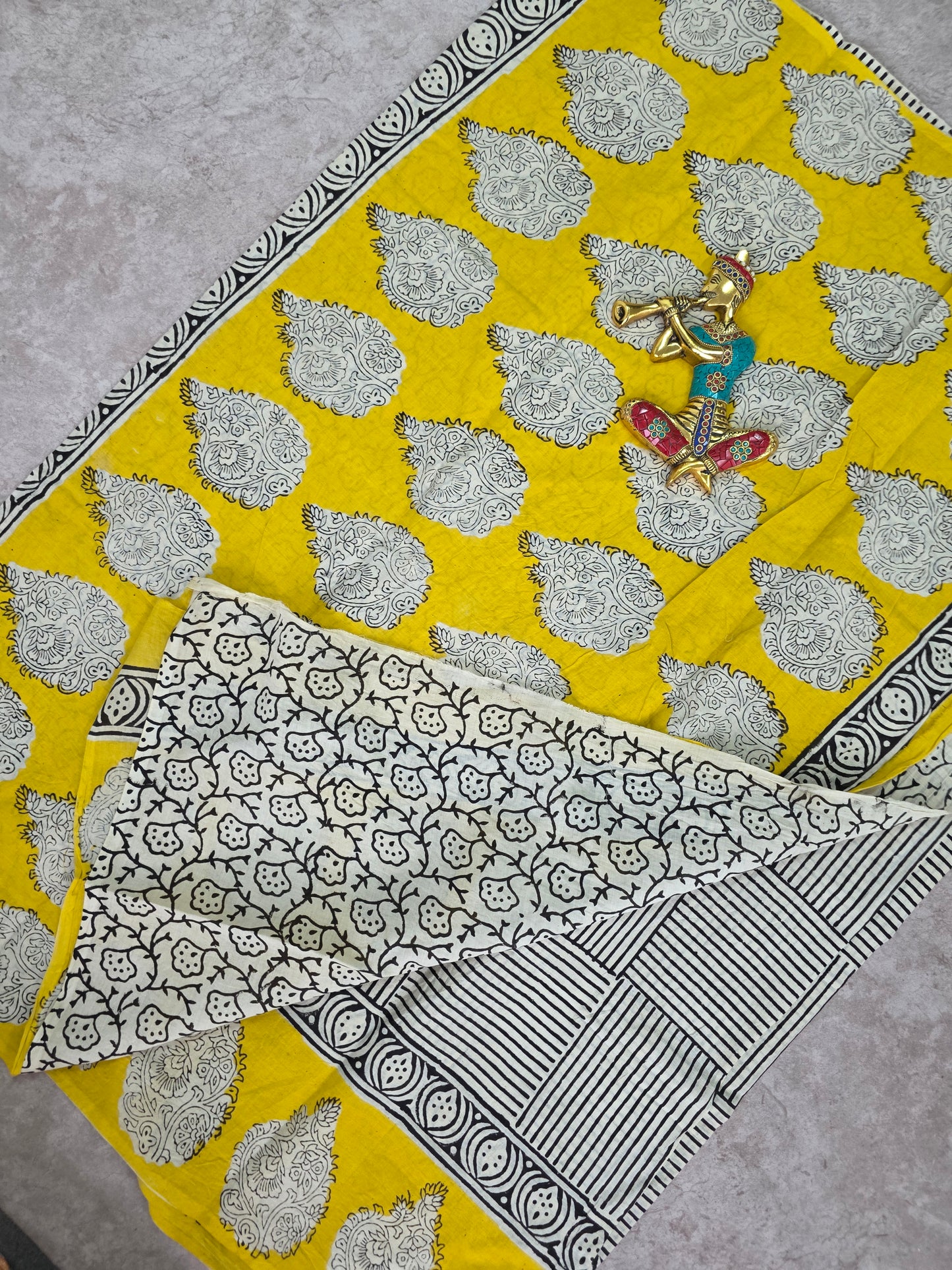 Handblock Jaipuri pure cotton saree - JA521