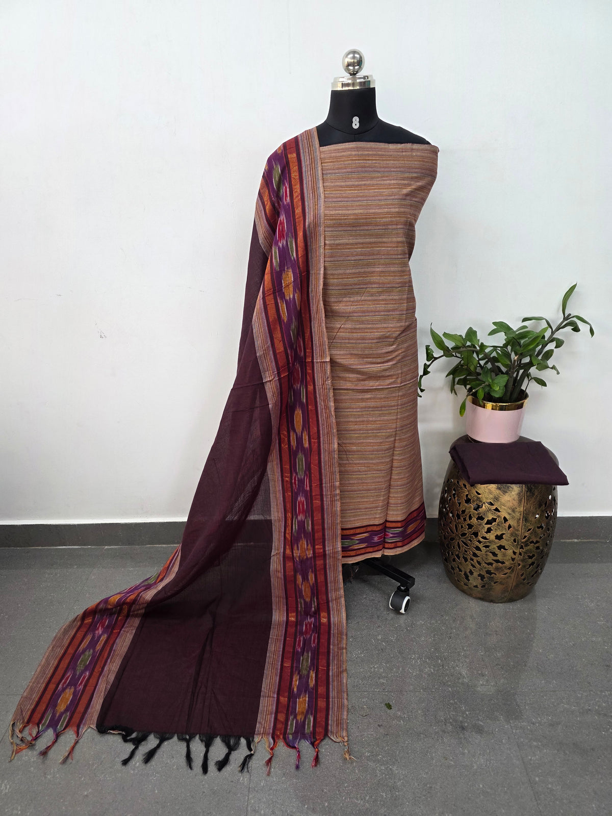Pochampally border south cotton set - HA112