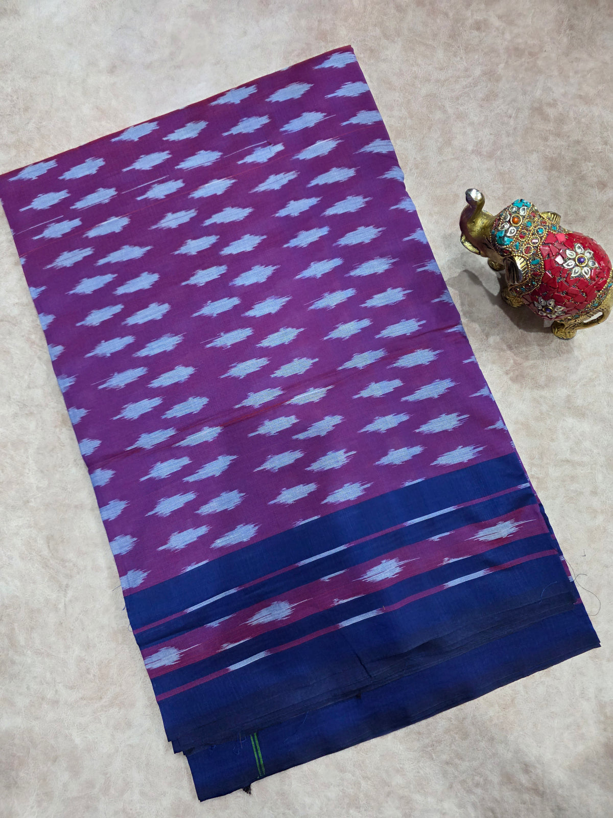 Mercerised warp ikkat saree - WW272