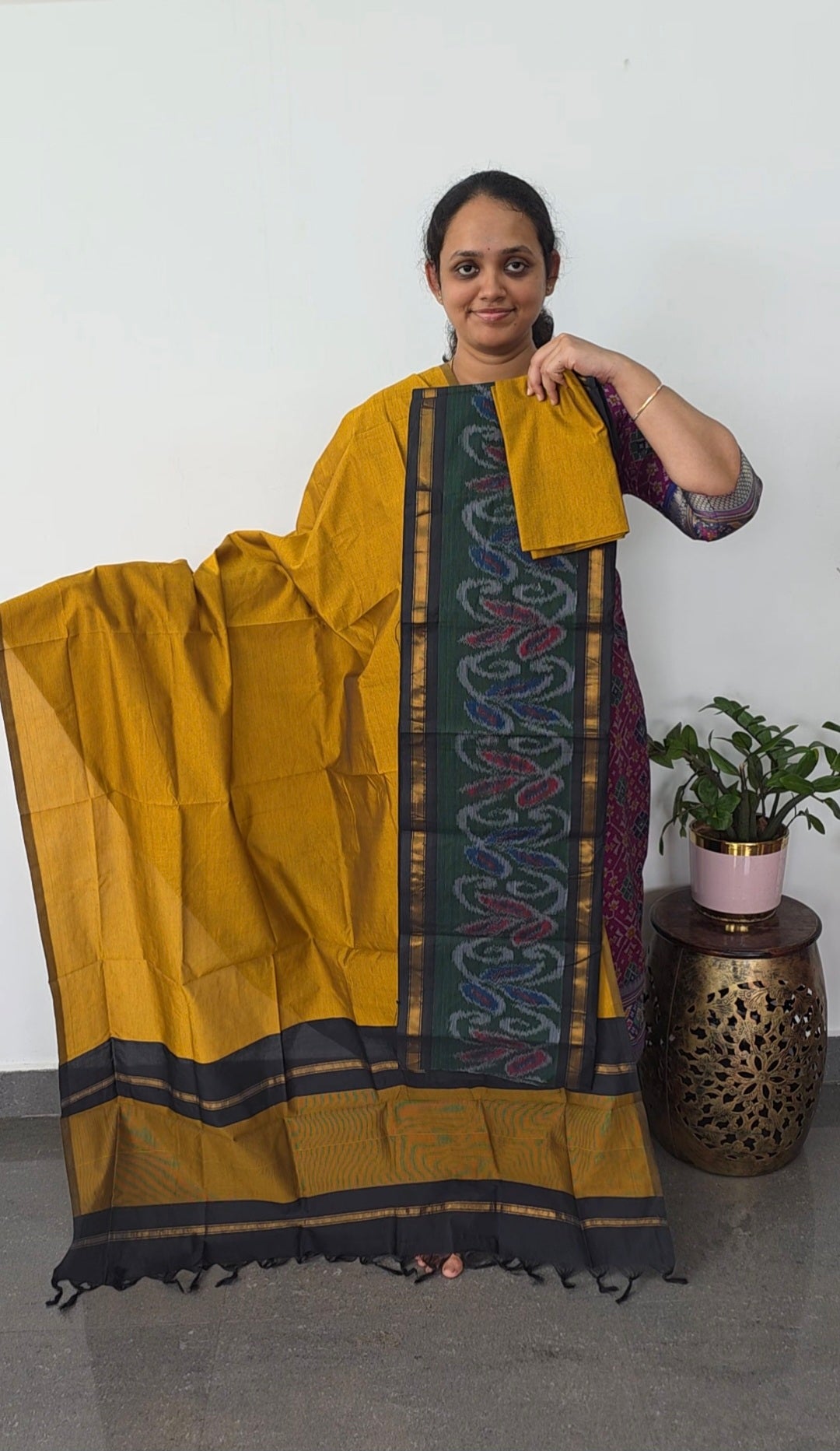 Pochampally sico set with ikkat damn - SD521