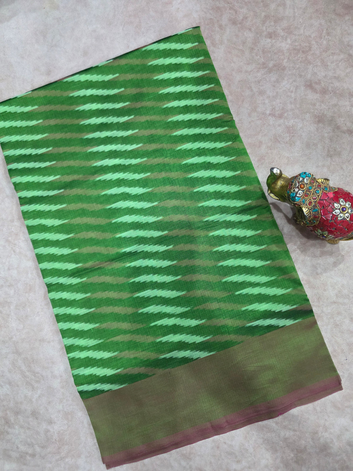 Mercerised warp ikkat saree - WW251