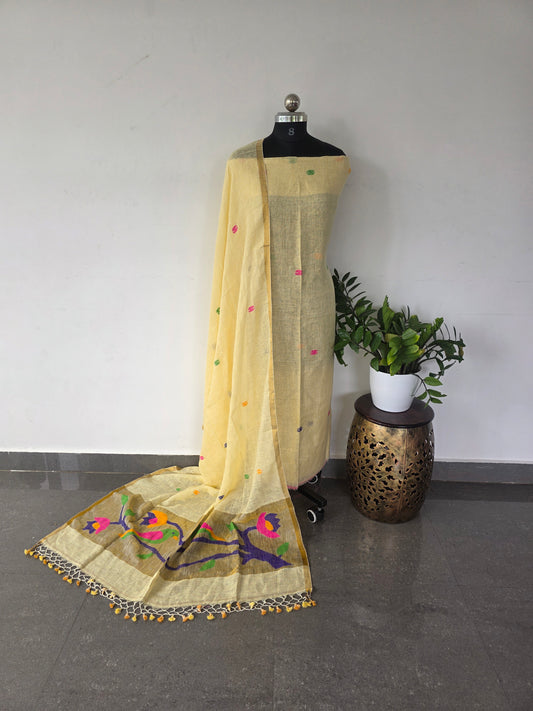 Premium linen paithani jamdhani set - 11