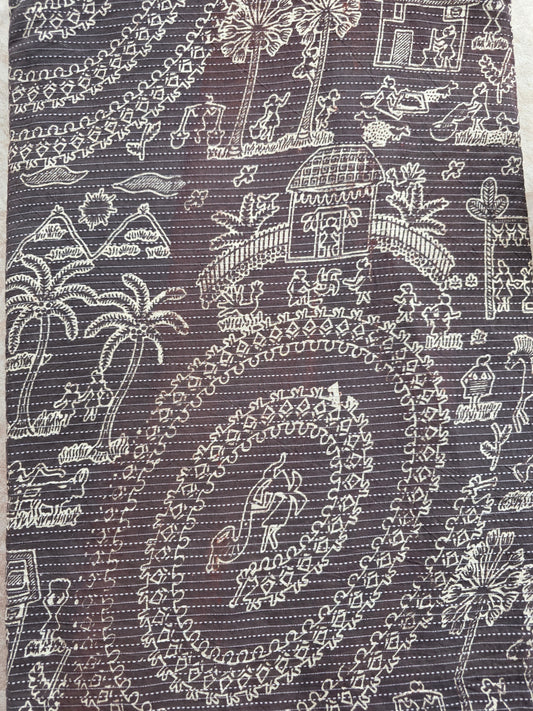 Pure kalamkari cotton running material (1 meter) - KM63