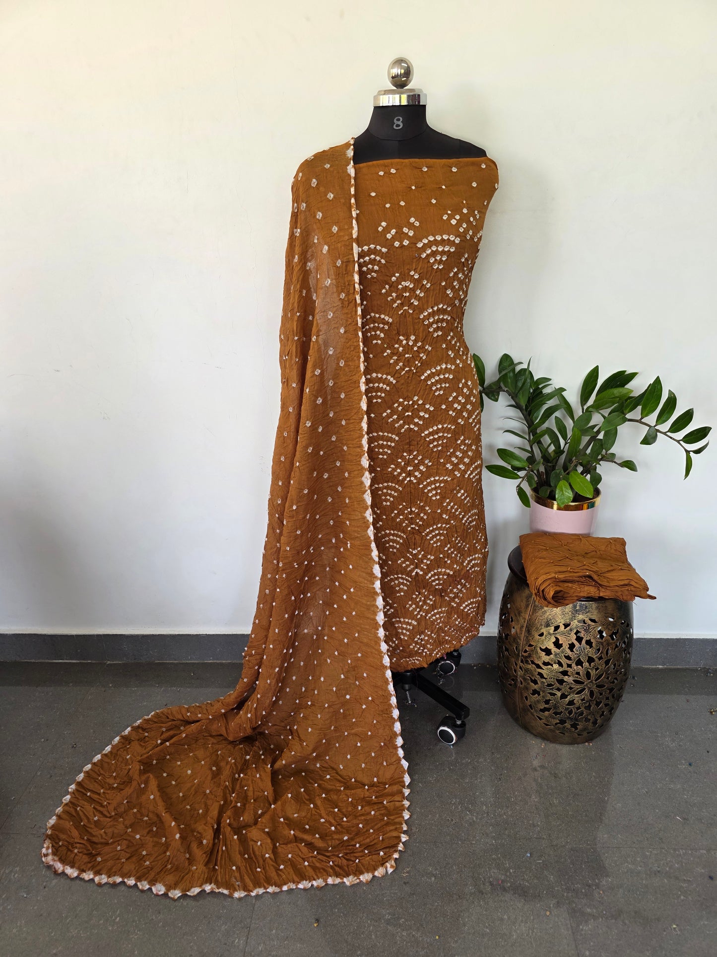 Handcrafted bandhani cotton set -B88