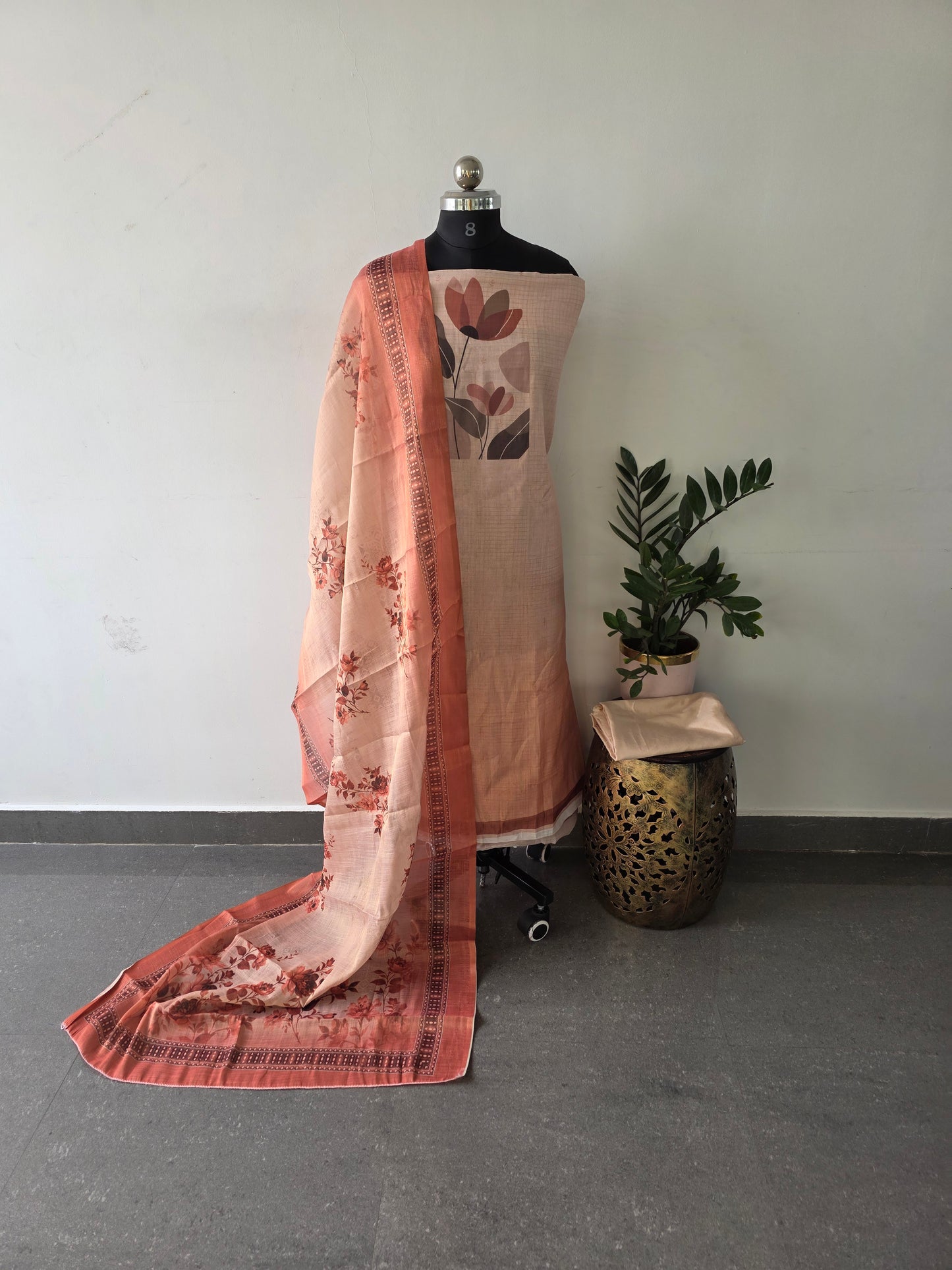 Soft semi tussar silk set -34