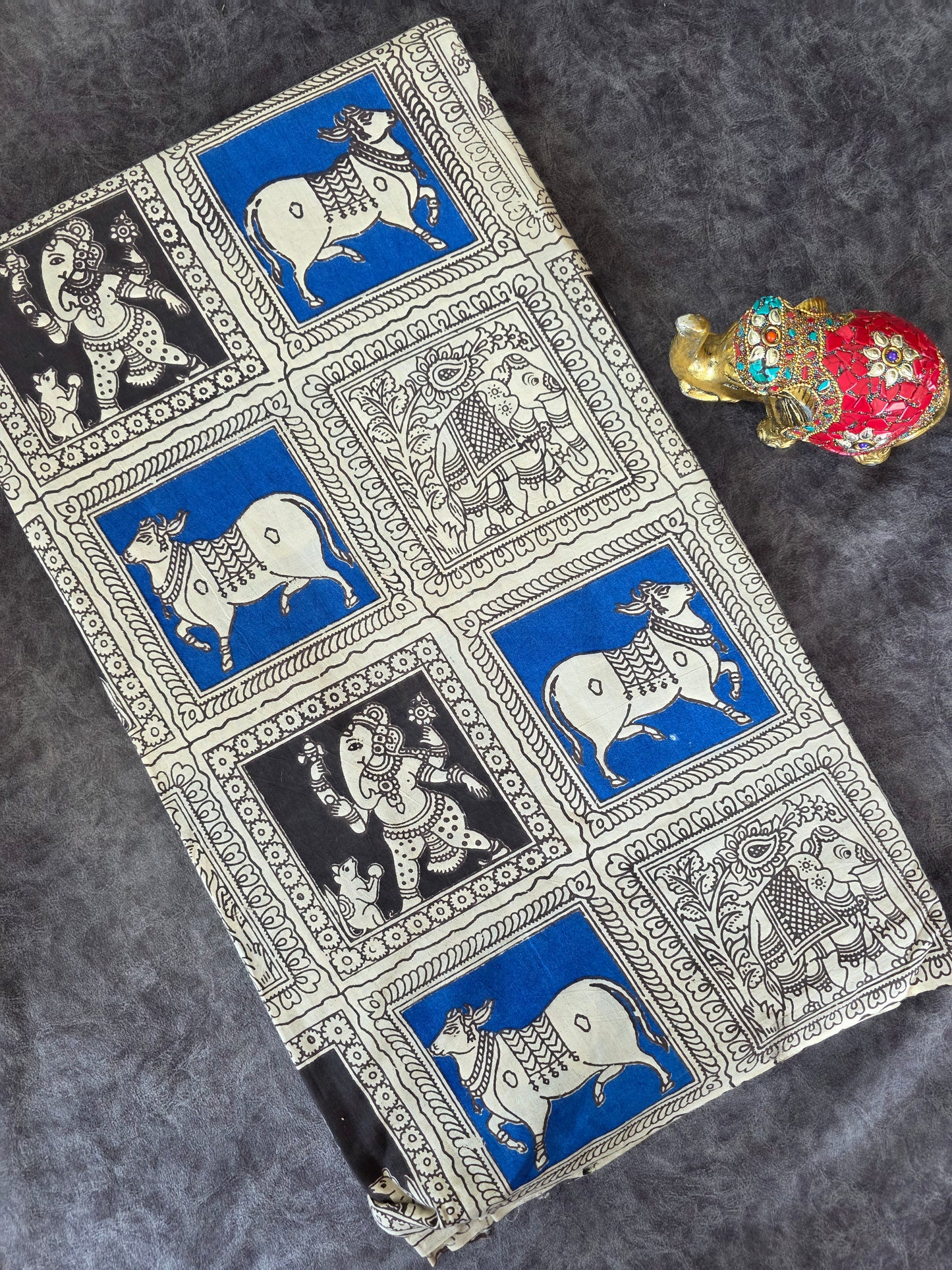 Pure kalamkari cotton running material (0.5mtr)- AK233