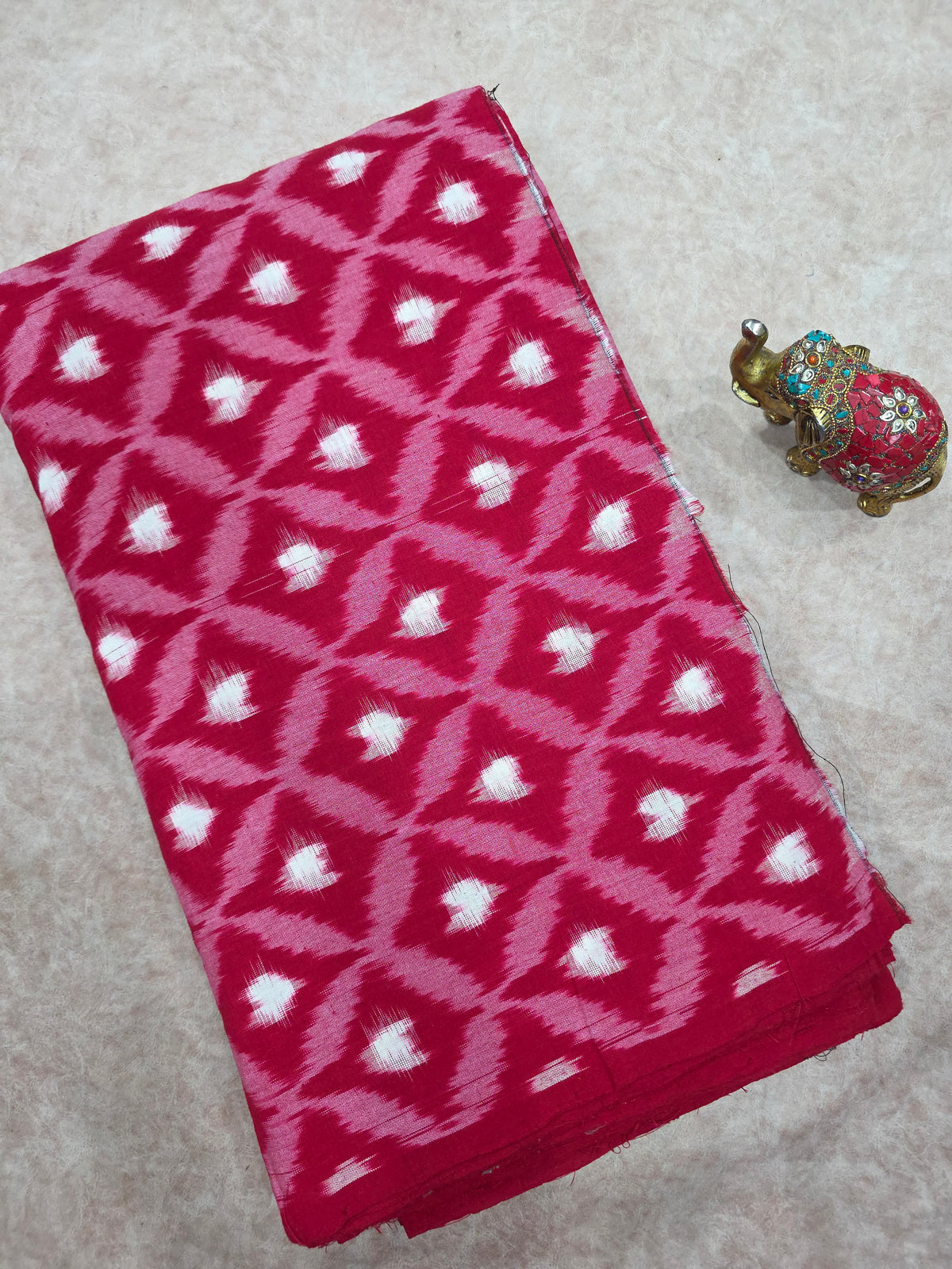 Handloom double ikkat running material - WW417