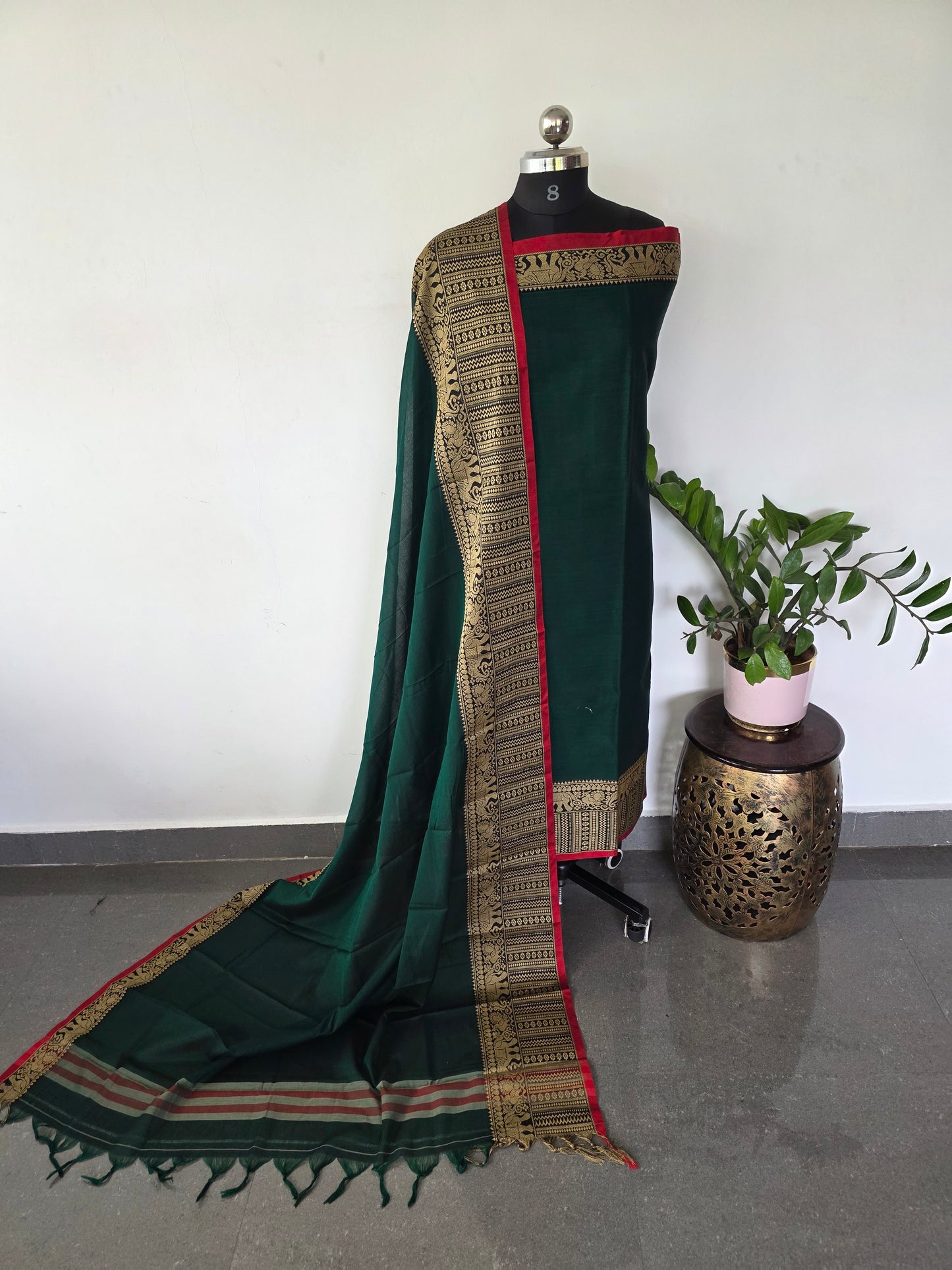 Premium narayanapet salwar set with elephant border (4.5 meters)- NA309