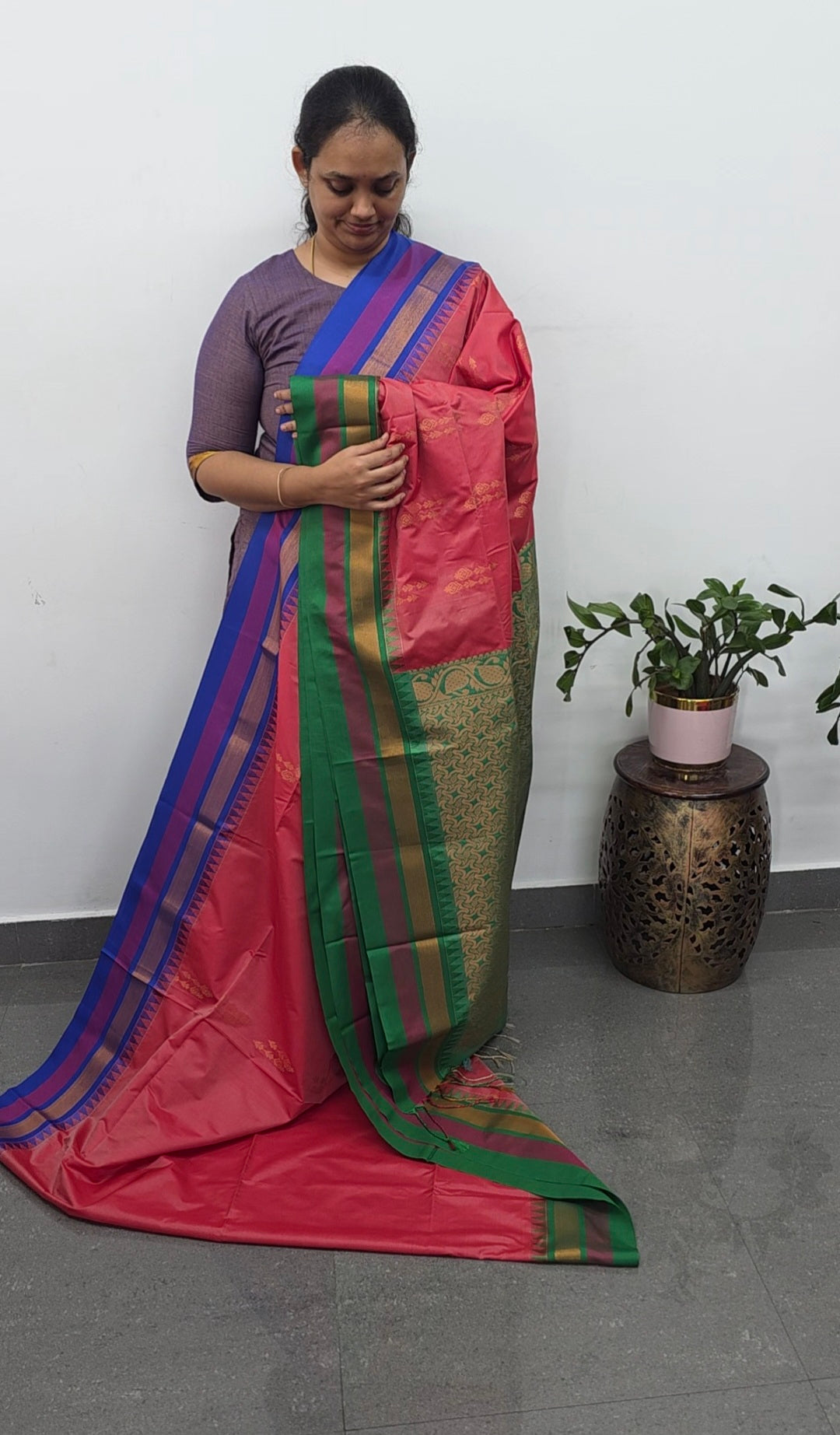 Gadwal semi soft silk saree - GS54