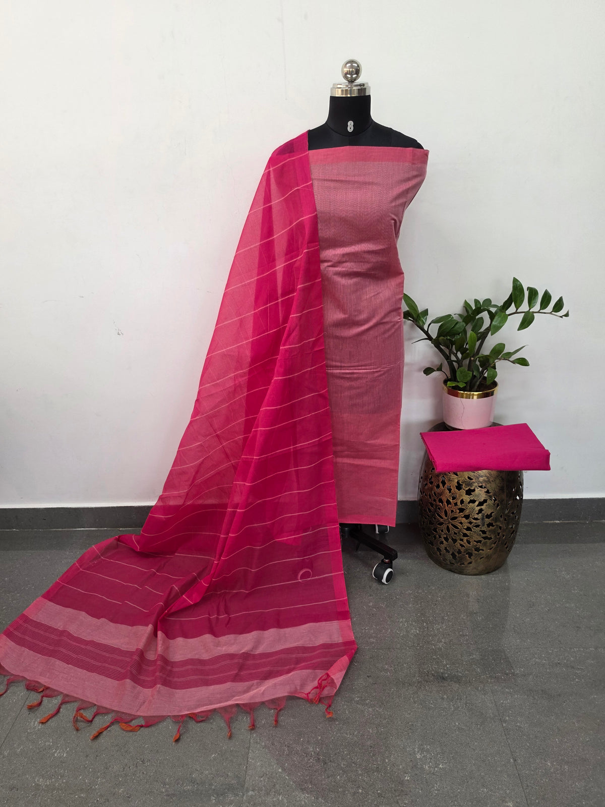 Mangalagiri cotton set with plain border -MAA260