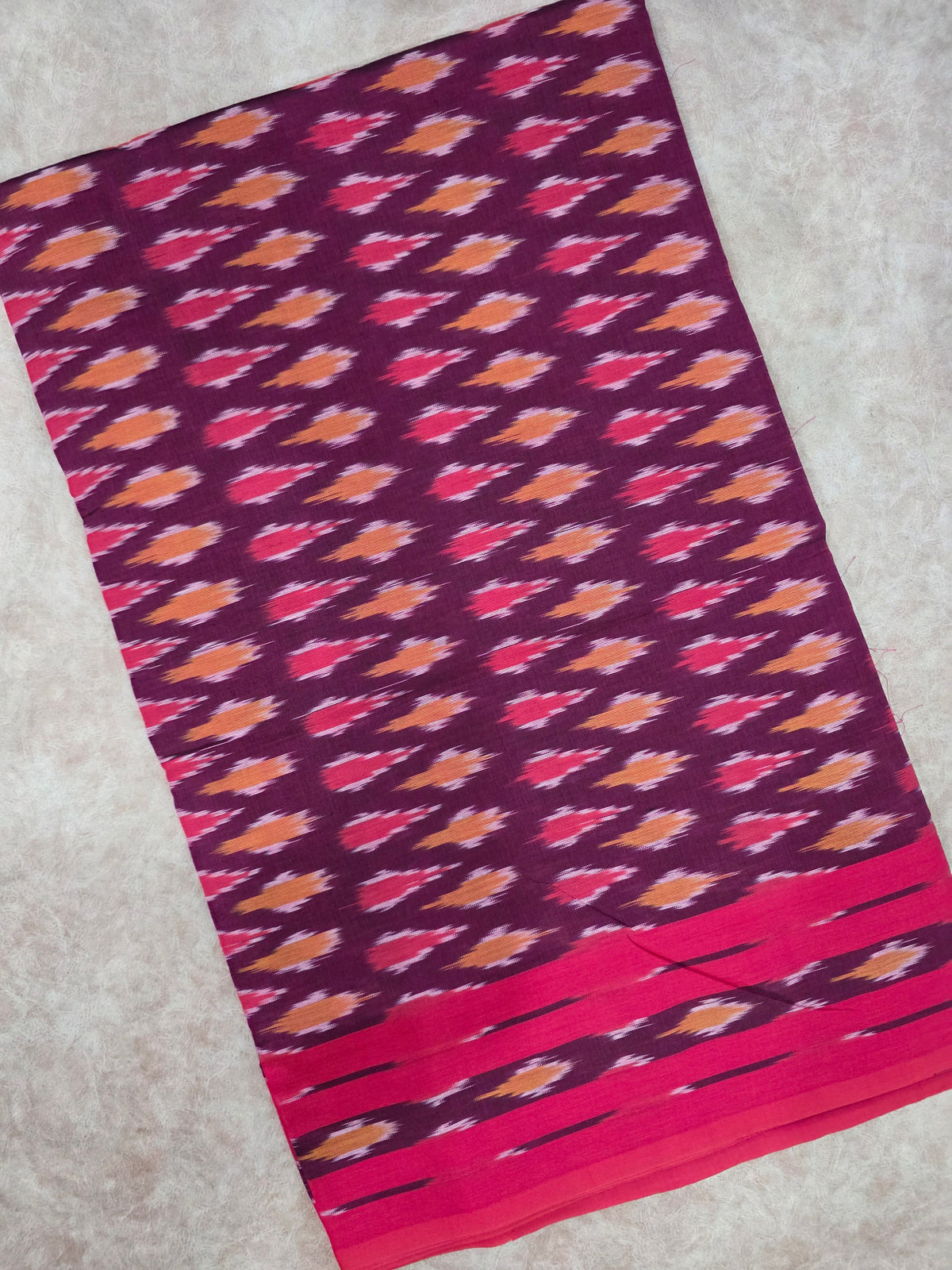 Mercerised warp ikkat saree - WW220