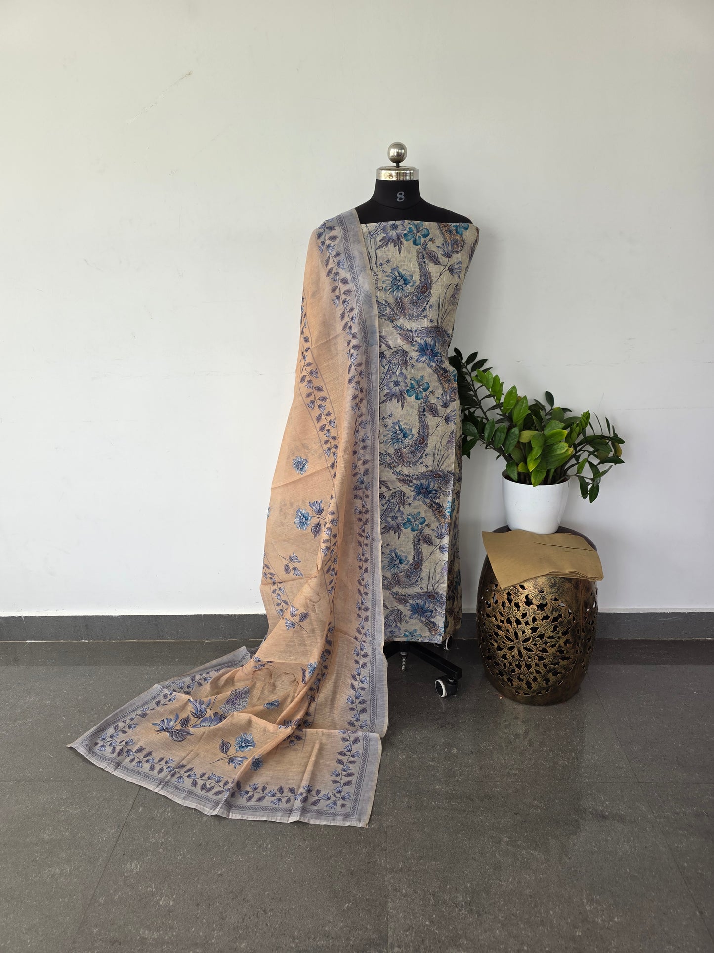 Premium Embroidery  Assam silk set - AS3