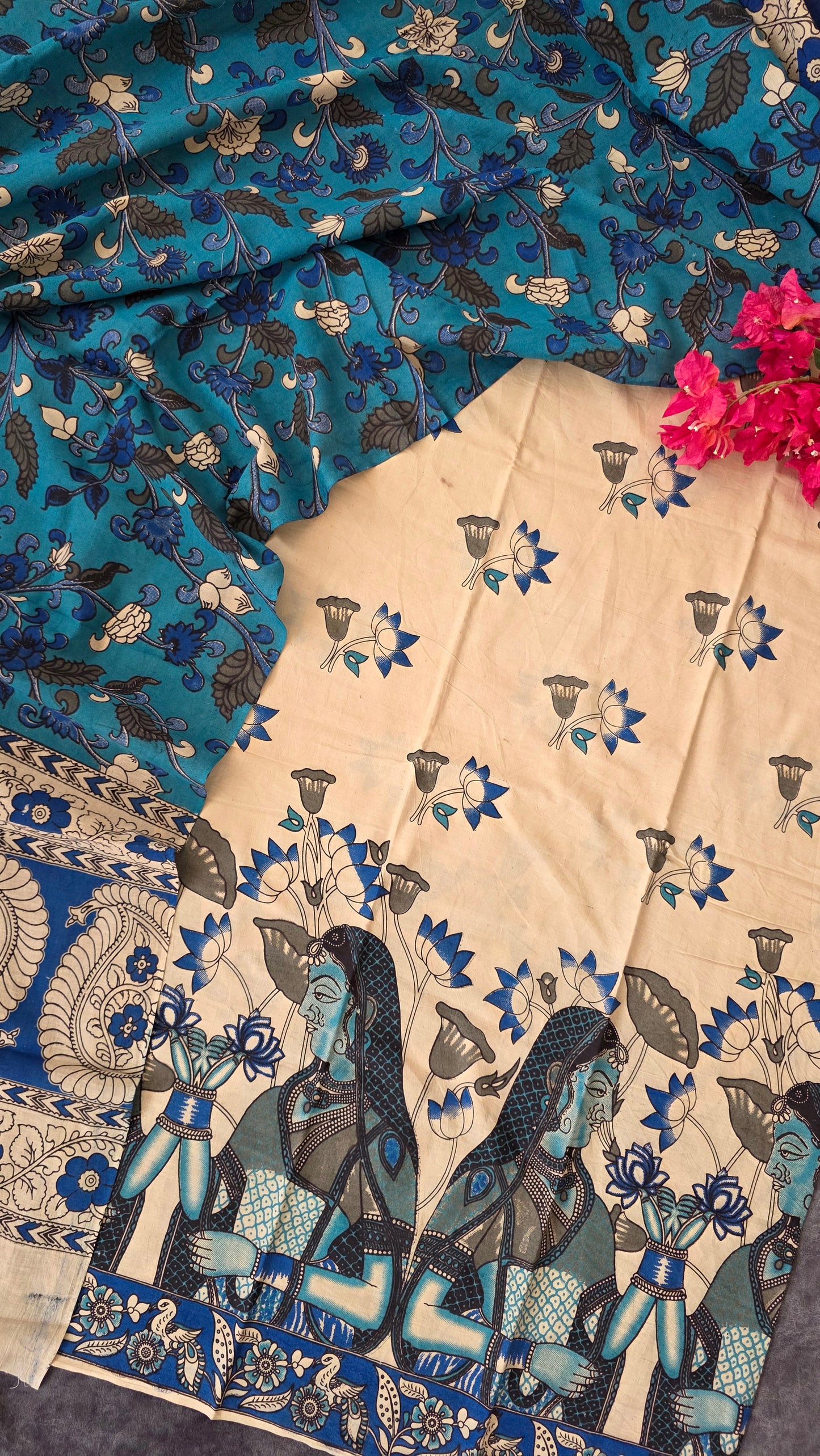 Authentic pure kalamkari cotton set- AK77