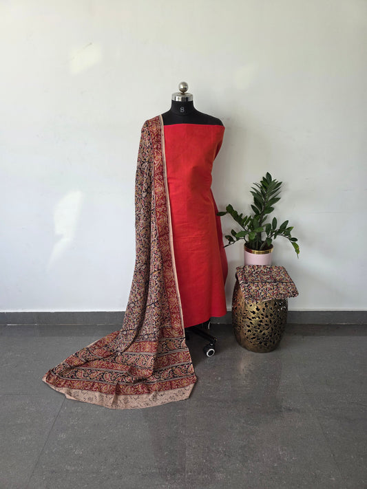 Handblock pure kalamkari cotton set  - HA7