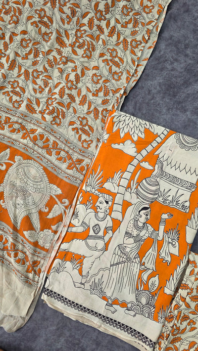 Handcrafted kalamkari cotton set (3 pc) -AK577
