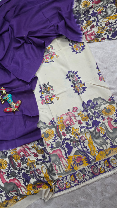 Penkalamkari- inspired kalamkari cotton set - RV148