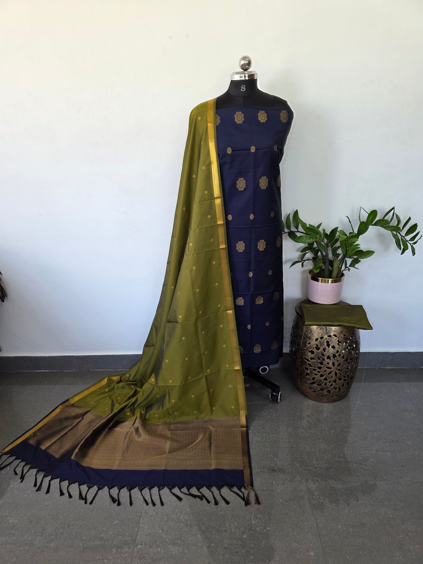 Kanchivaram semi softsilk salwar set - KS41