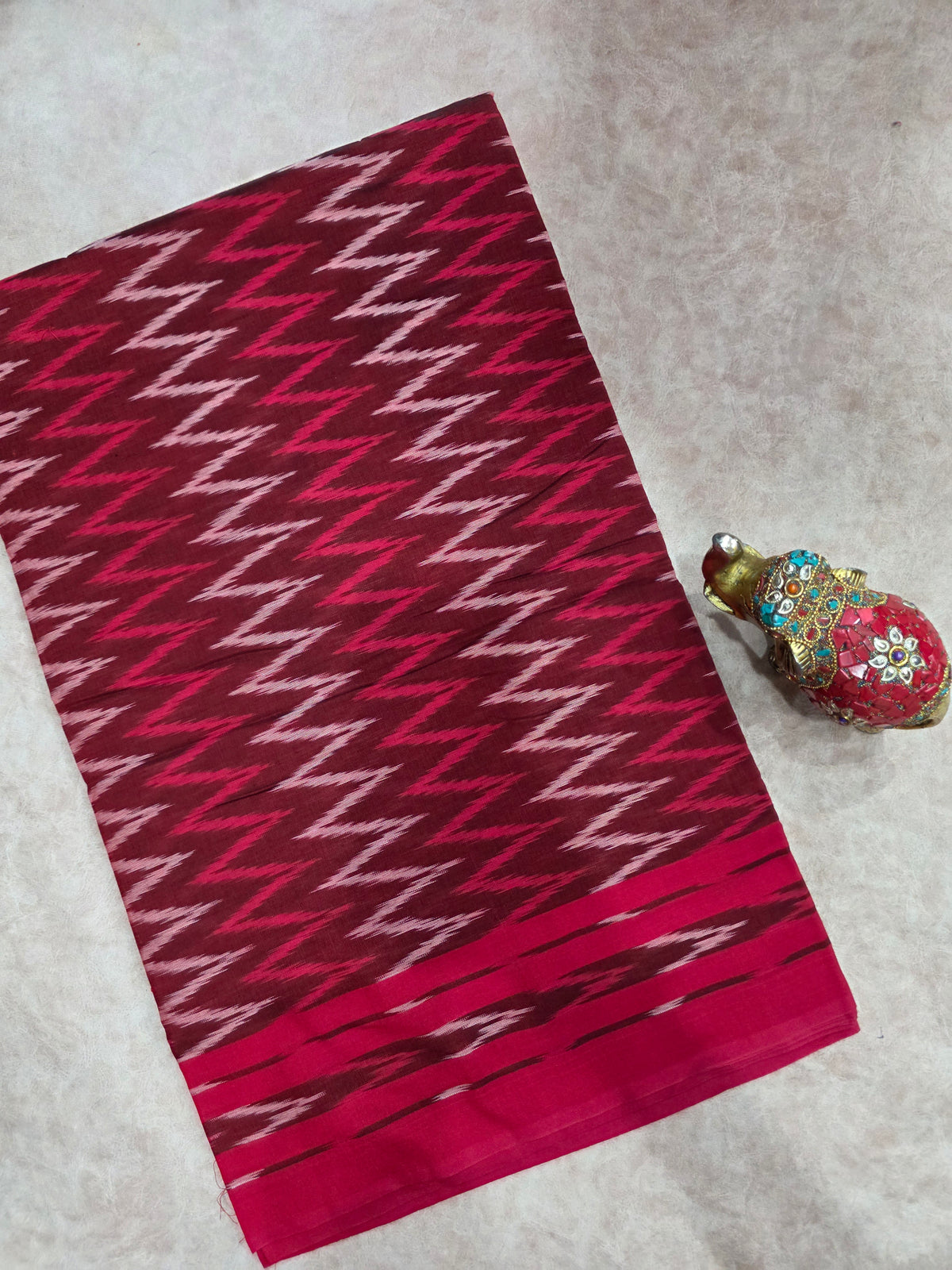 Mercerised warp ikkat saree - WW249