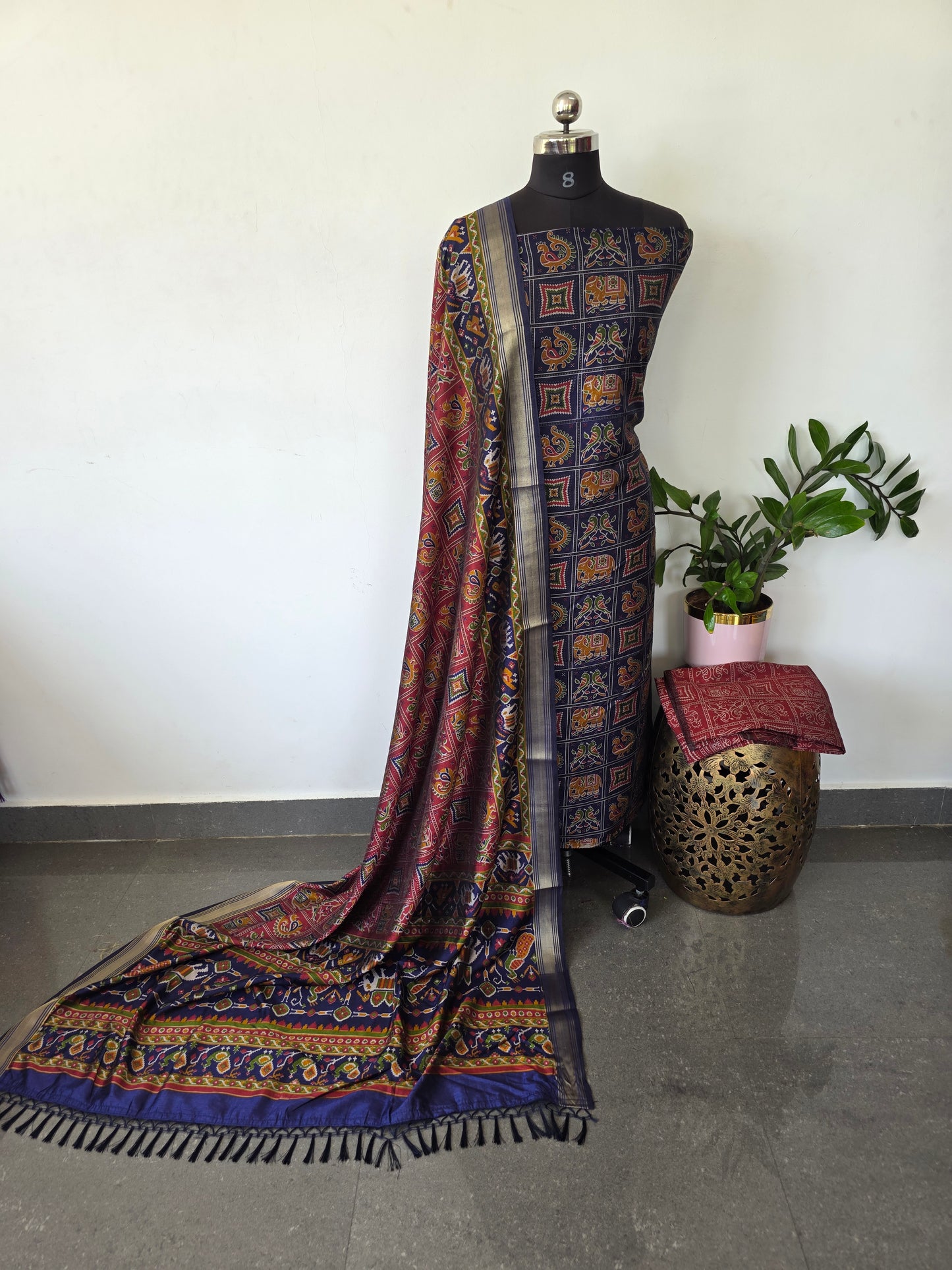 Premium semi Patola silk set - PK108