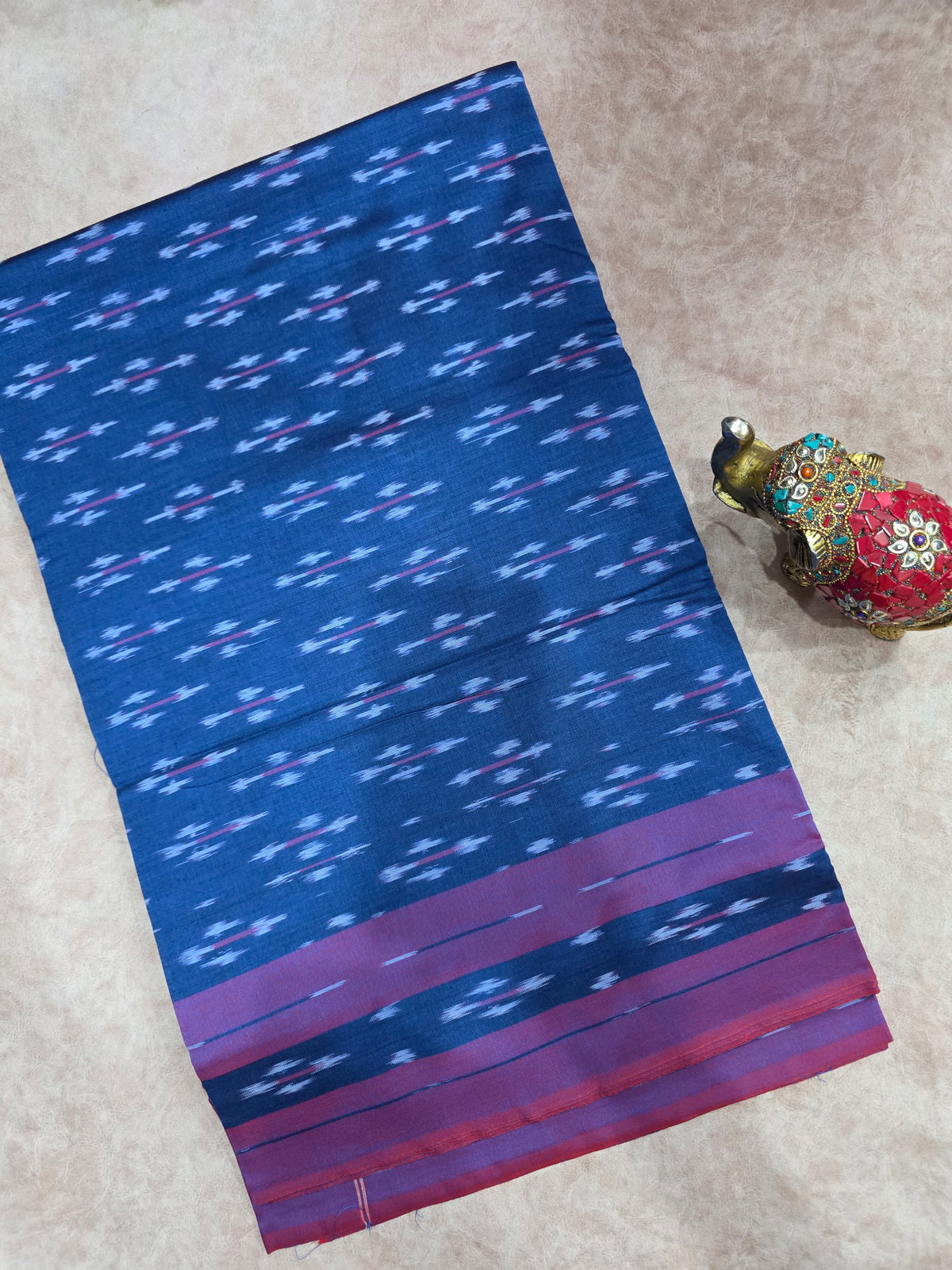 Mercerised warp ikkat saree - WW247