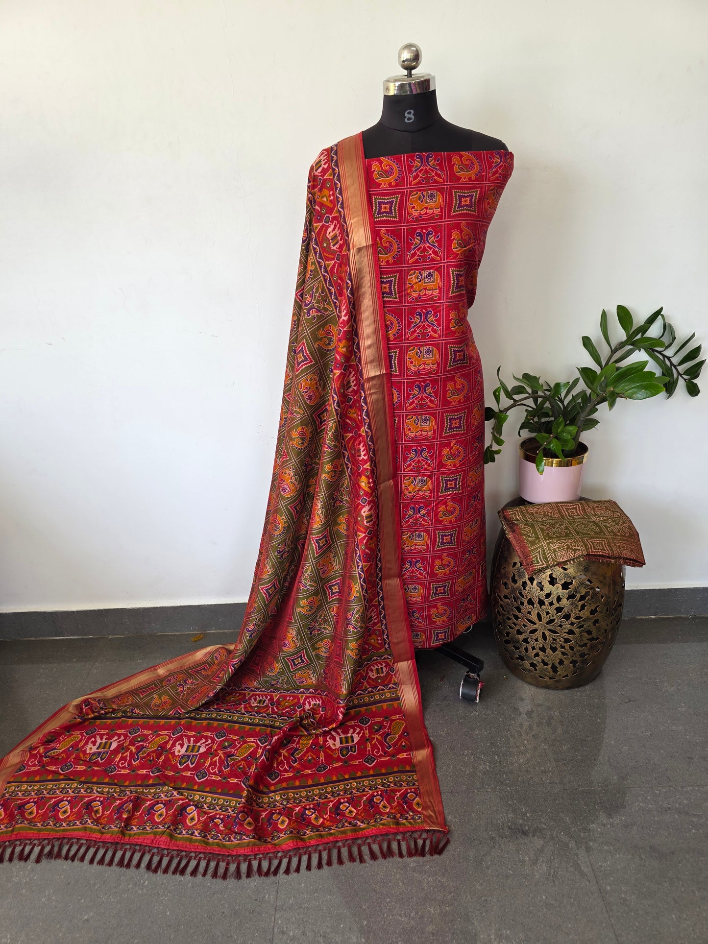 Premium semi Patola silk set - PK106