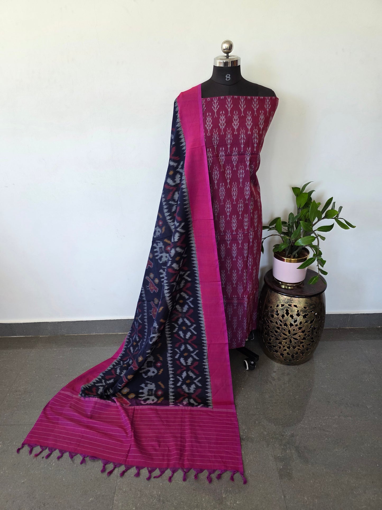 Handloom Mercerised ikkat cotton salwar set - KK110