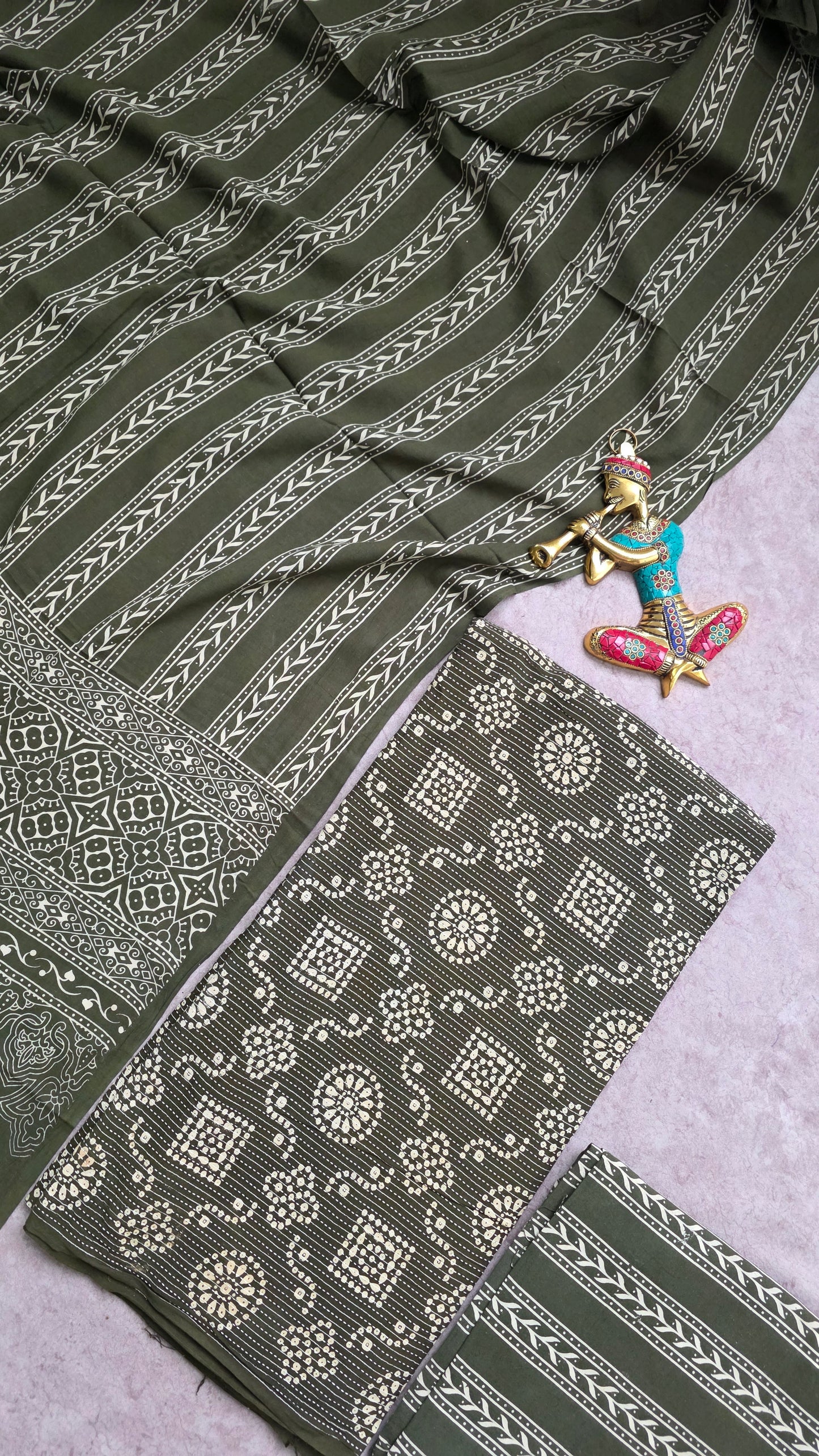 Heavy kantha Ajrakh cotton set - VC114