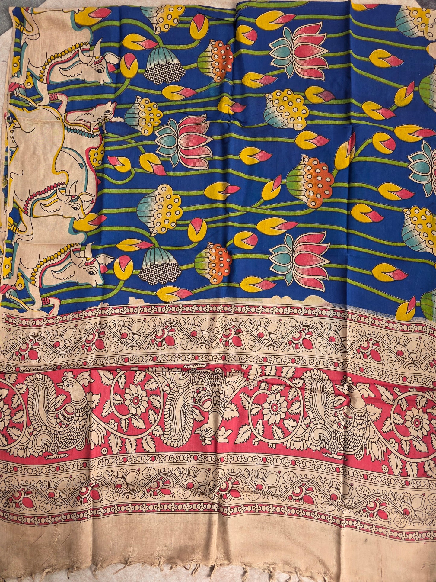 Pure chennuri silk kalamkari duppatta - FZ1