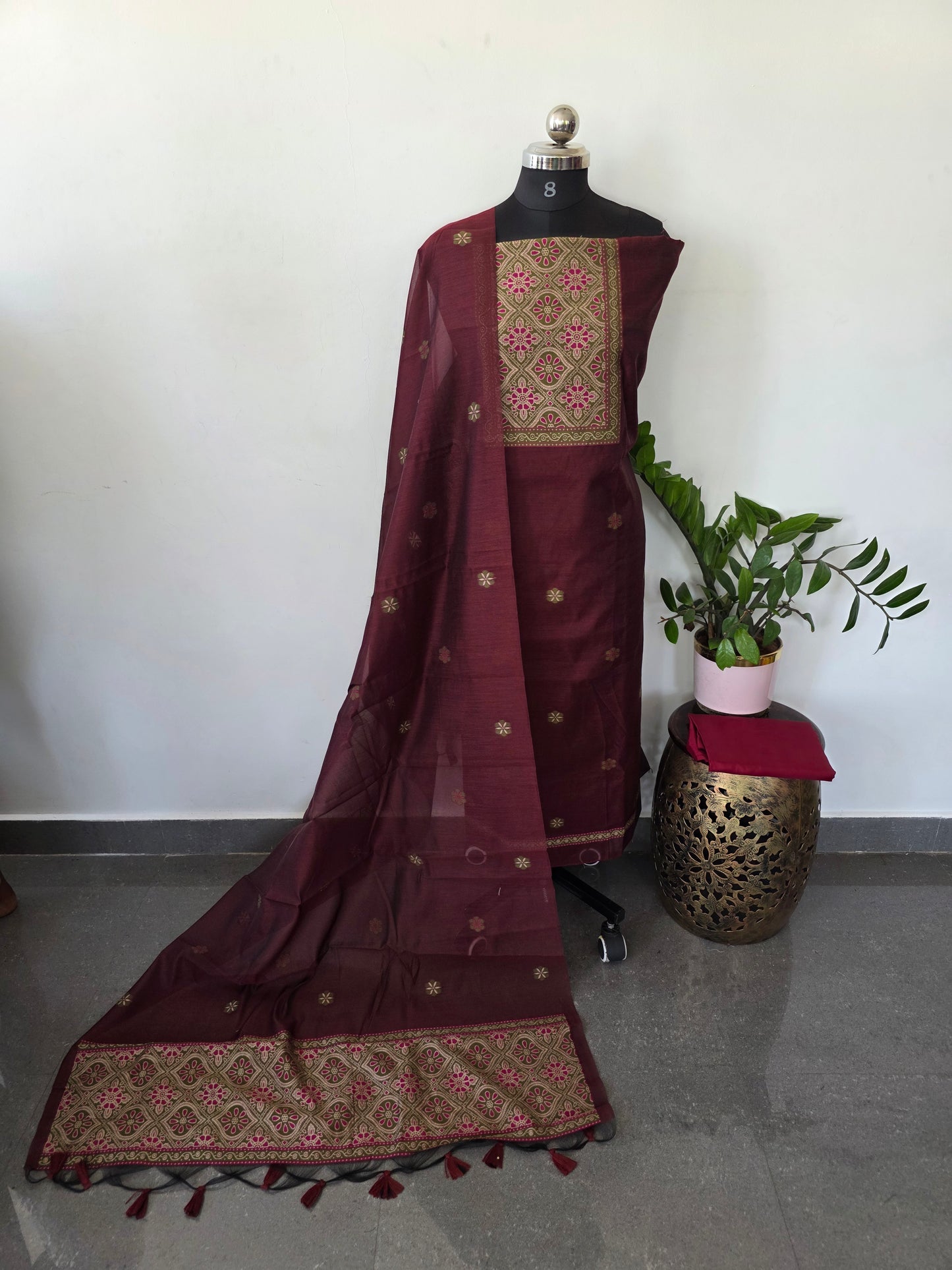 Premium jamdhani paithani silk cotton set - CLA145