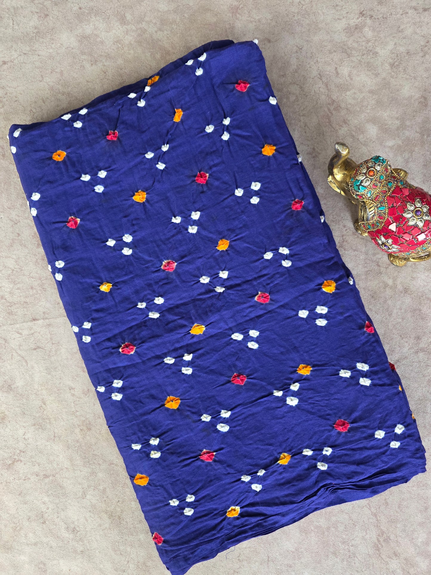 Handcrafted bandhini cotton running fabric-BN166