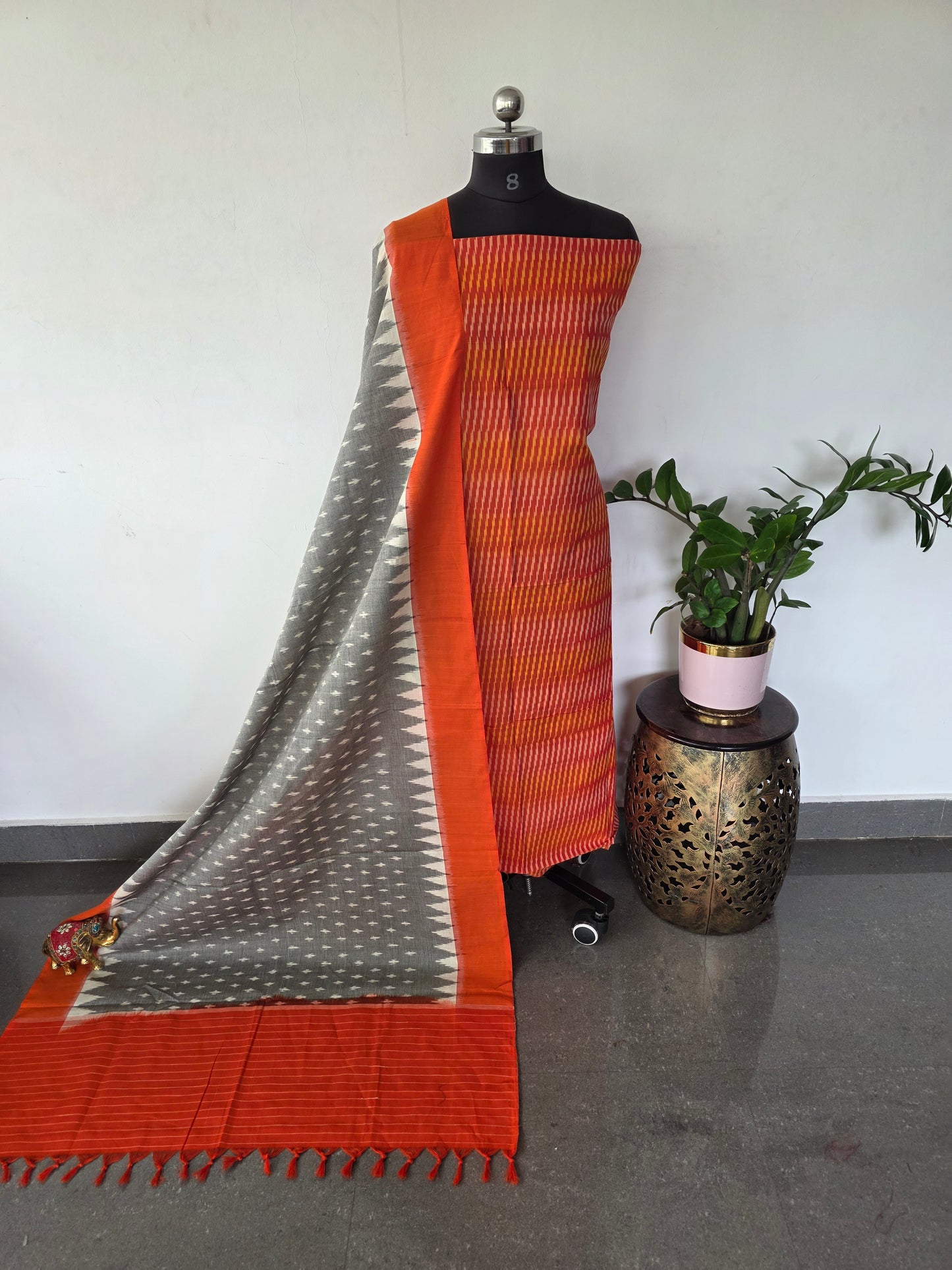 Handloom Mercerised ikkat cotton salwar set - KK198